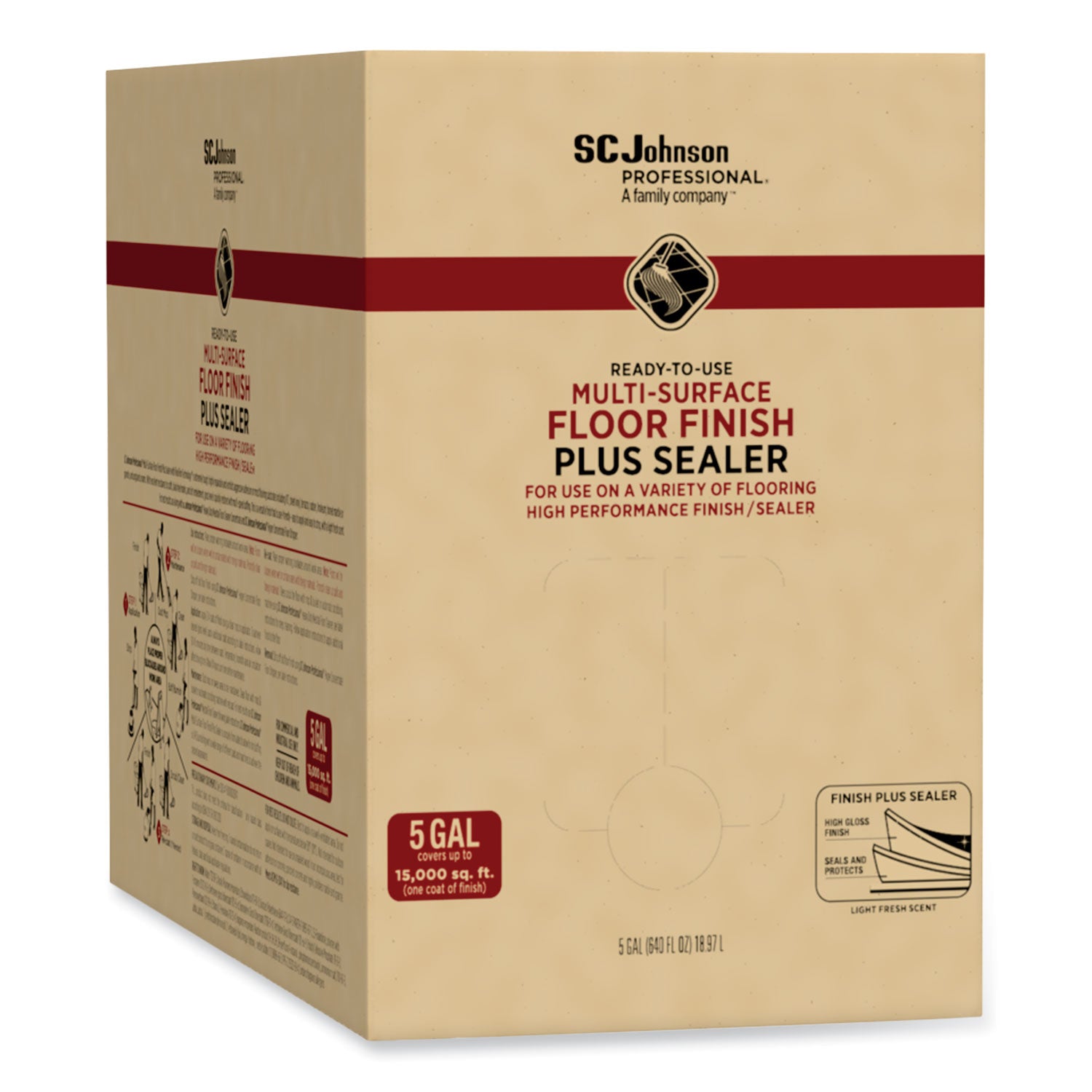 Ready-To-Use Multi-Surface Floor Finish Plus Sealer, Light Fresh Scent, 5 gal Bag-in-Box SC Johnson Professional® Flipcost