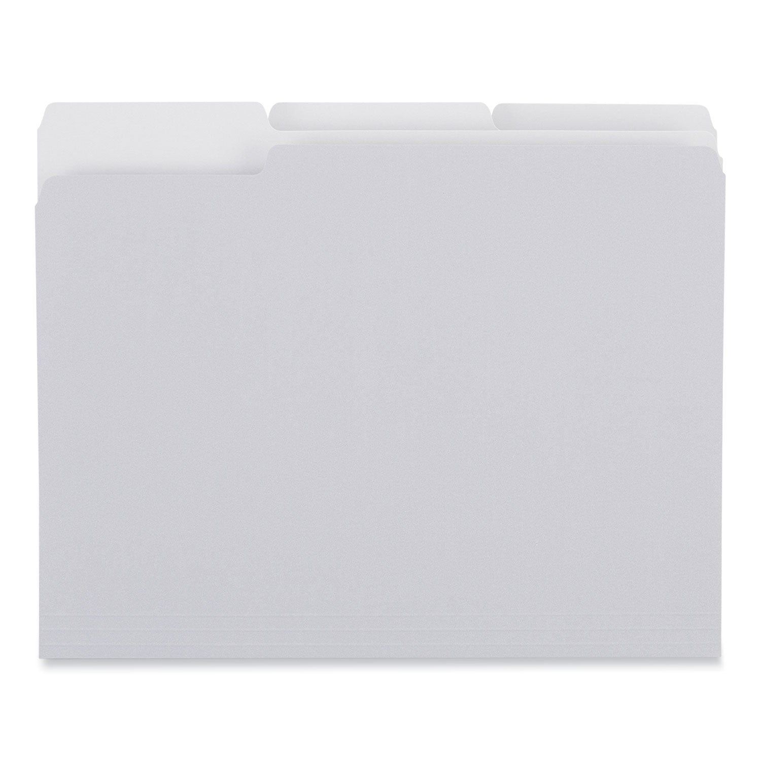 Universal® Top Tab File Folders, 1/3-Cut Tabs: Assorted, Letter Size, 0.75" Expansion, Gray, 100/Box