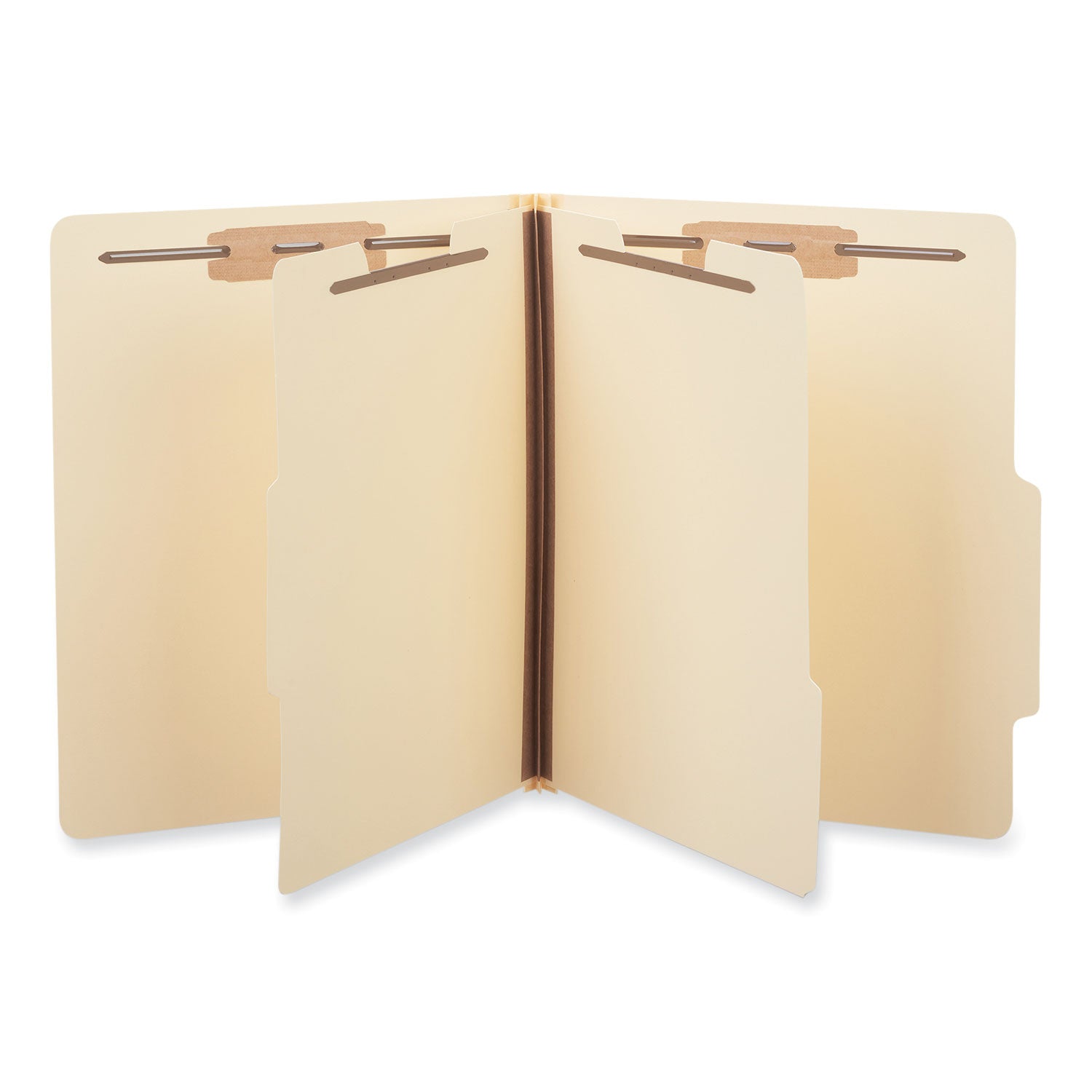 Universal® Six-Section Classification Folders, 2" Expansion, 2 Dividers, 6 Fasteners, Letter Size, Manila Exterior, 15/Box