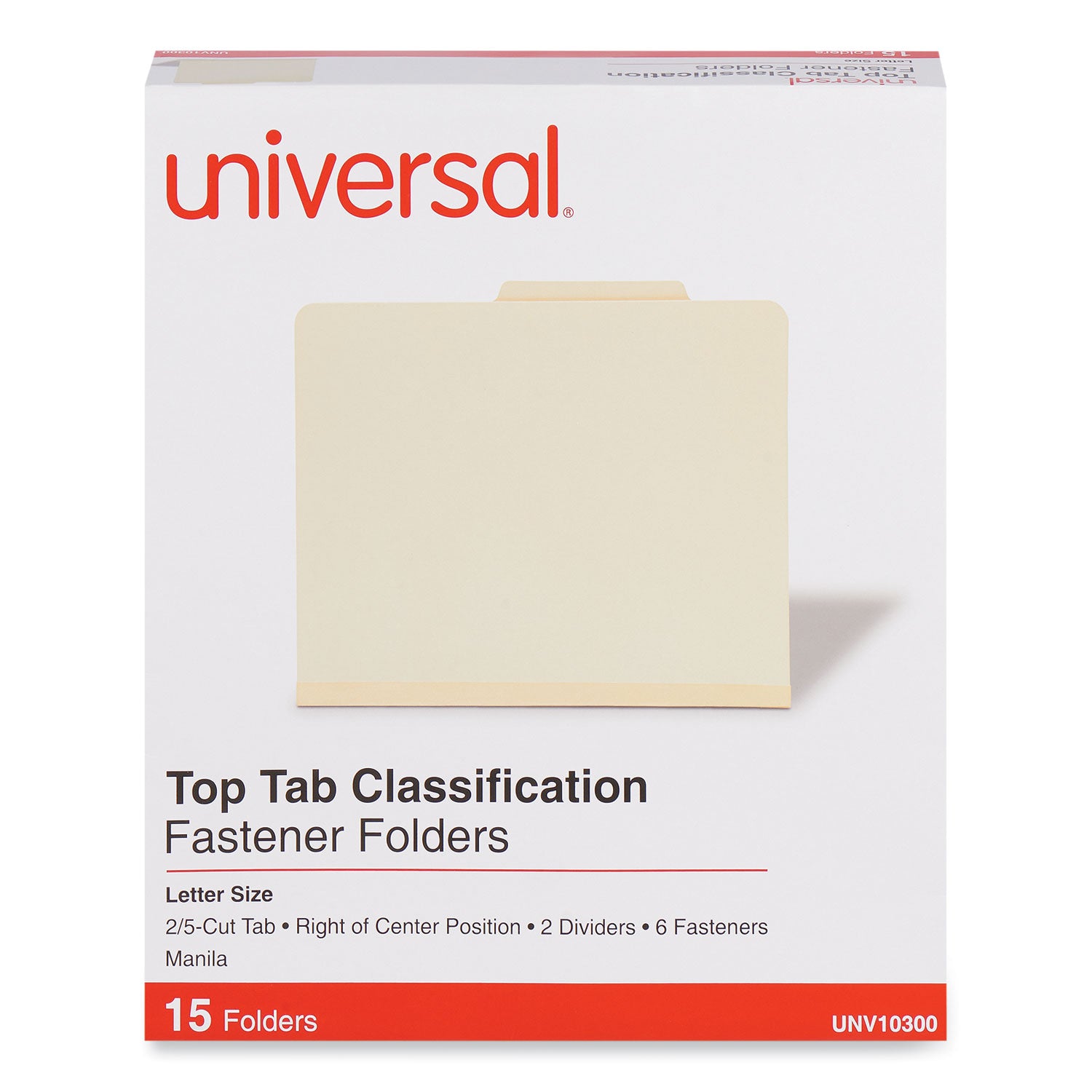 Six-Section Classification Folders, 2" Expansion, 2 Dividers, 6 Fasteners, Letter Size, Manila Exterior, 15/Box