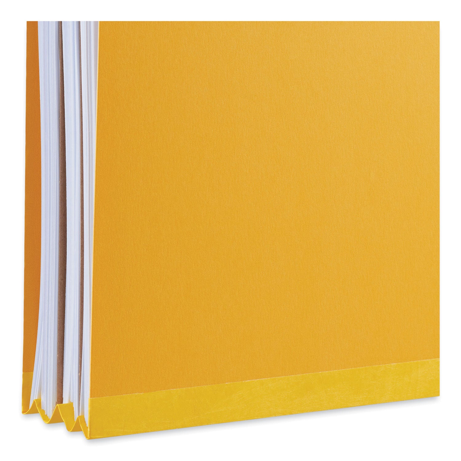 Universal® Bright Colored Pressboard Classification Folders, 2" Expansion, 2 Dividers, 6 Fasteners, Legal Size, Yellow Exterior, 10/Box