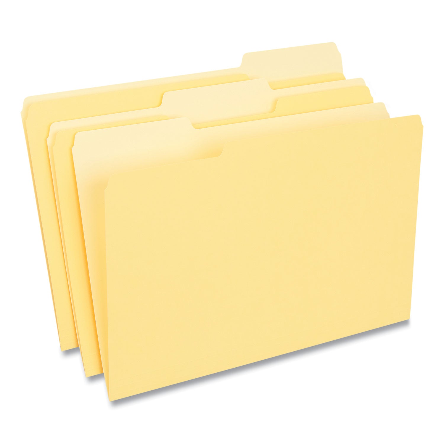 Universal® Deluxe Colored Top Tab File Folders, 1/3-Cut Tabs: Assorted, Legal Size, Yellow/Light Yellow, 100/Box