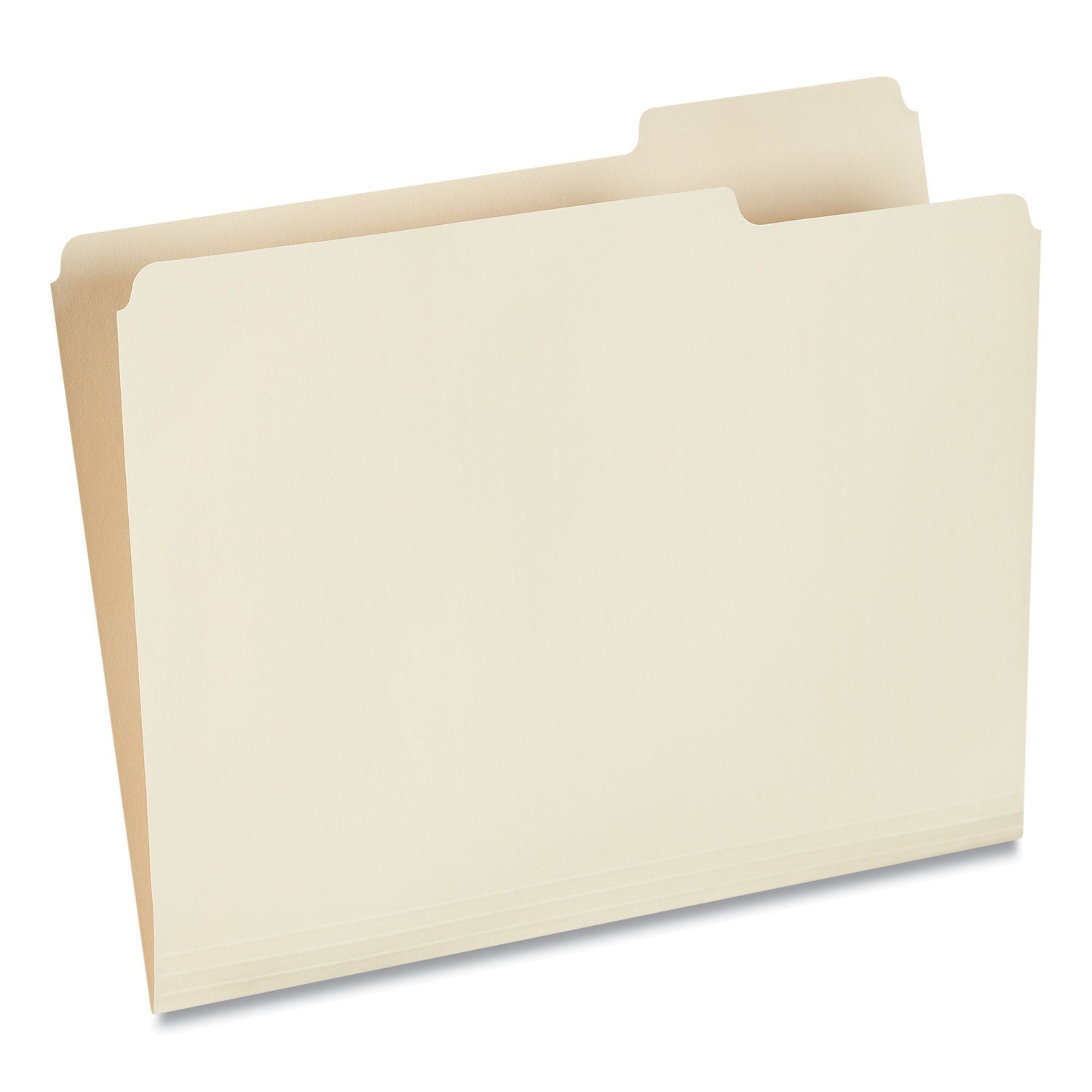 Universal® Top Tab File Folders, 1/3-Cut Tabs: Right Position, Letter Size, 0.75" Expansion, Manila, 100/Box