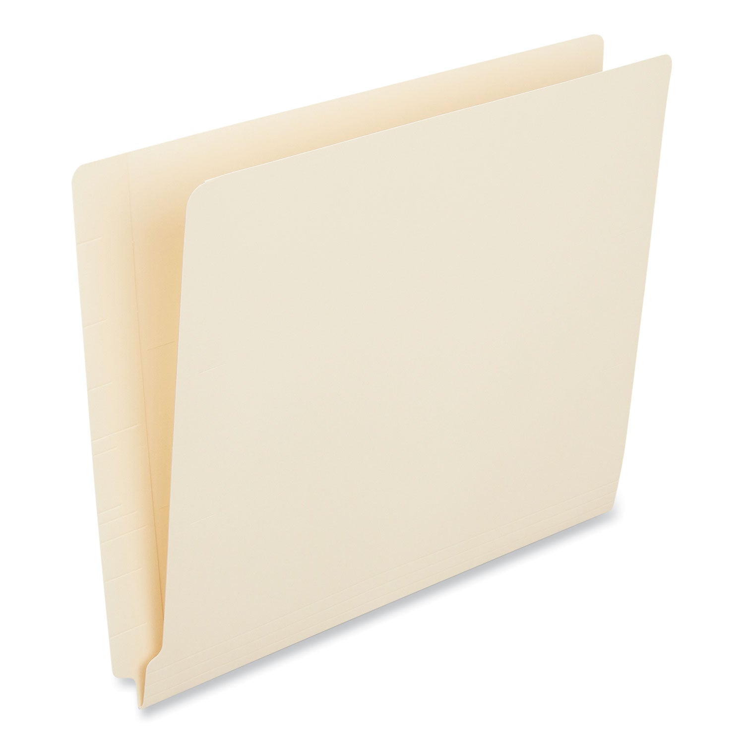 Universal® Deluxe Reinforced End Tab Folders, Straight Tabs, Letter Size, 0.75" Expansion, Manila, 100/Box