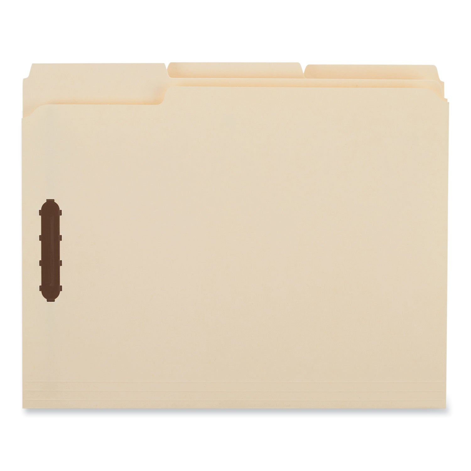 Universal® Deluxe Reinforced Top Tab Fastener Folders, 0.75" Expansion, 2 Fasteners, Letter Size, Manila Exterior, 50/Box