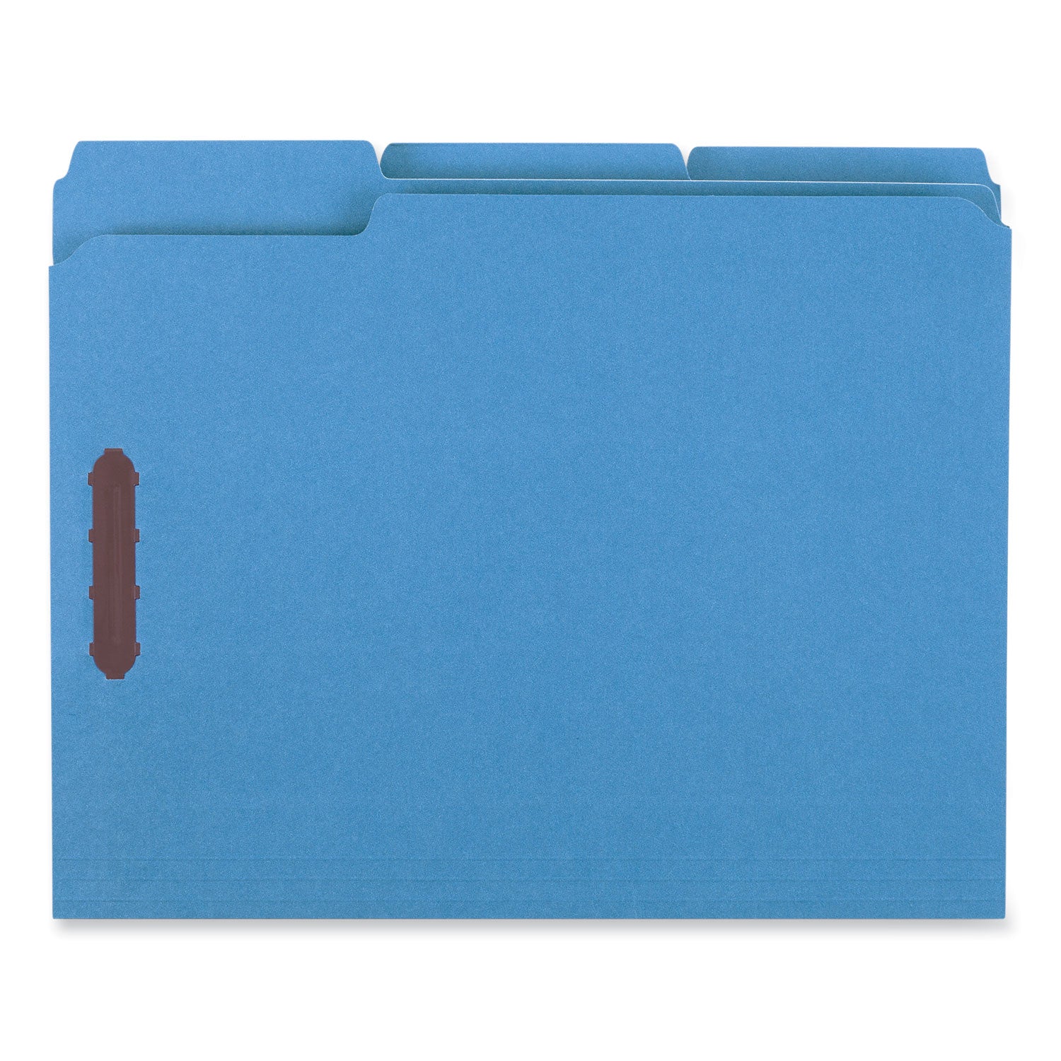 Universal® Deluxe Reinforced Top Tab Fastener Folders, 0.75" Expansion, 2 Fasteners, Letter Size, Blue Exterior, 50/Box