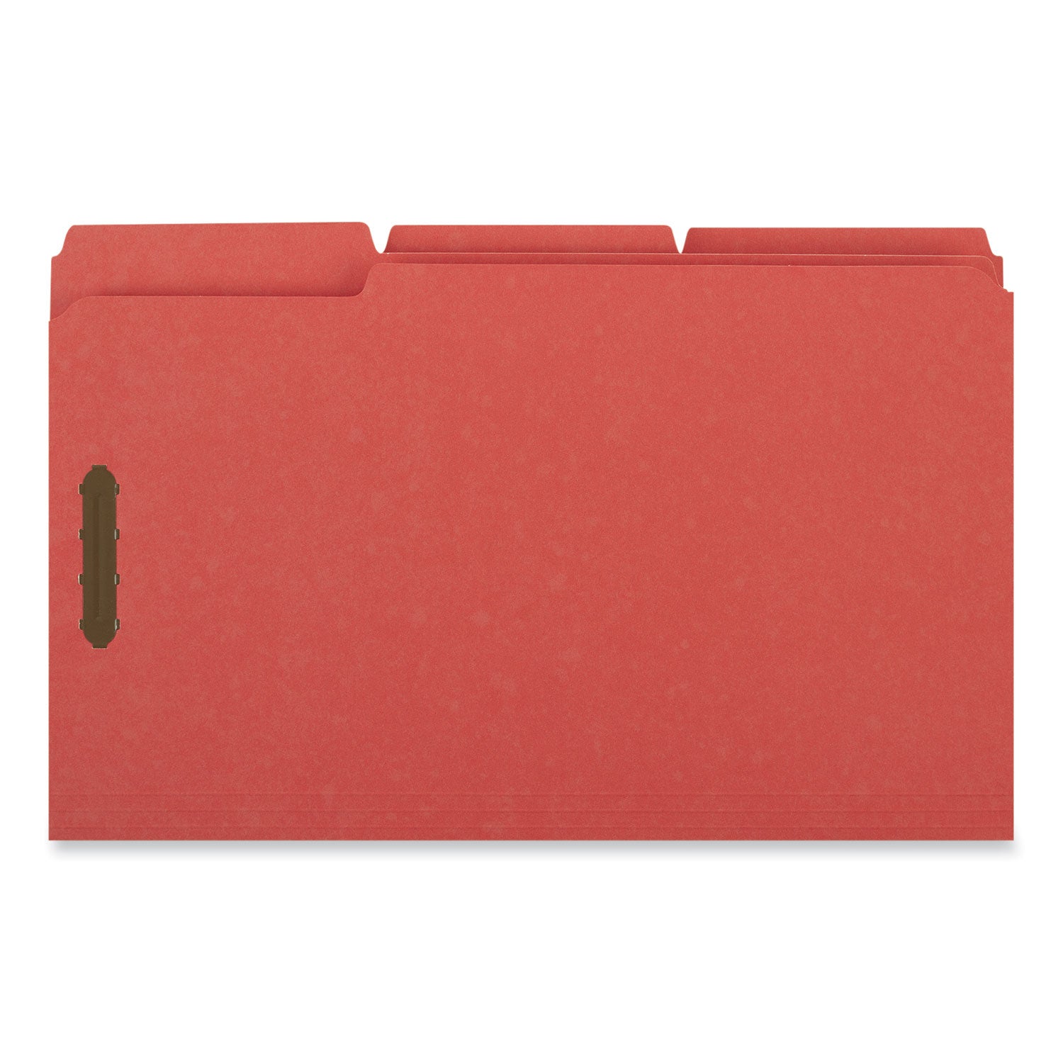 Universal® Deluxe Reinforced Top Tab Fastener Folders, 0.75" Expansion, 2 Fasteners, Legal Size, Red Exterior, 50/Box