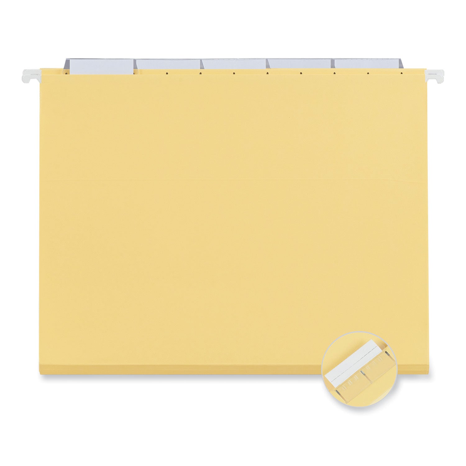 Universal® Deluxe Bright Color Hanging File Folders, Letter Size, 1/5-Cut Tabs, Yellow, 25/Box