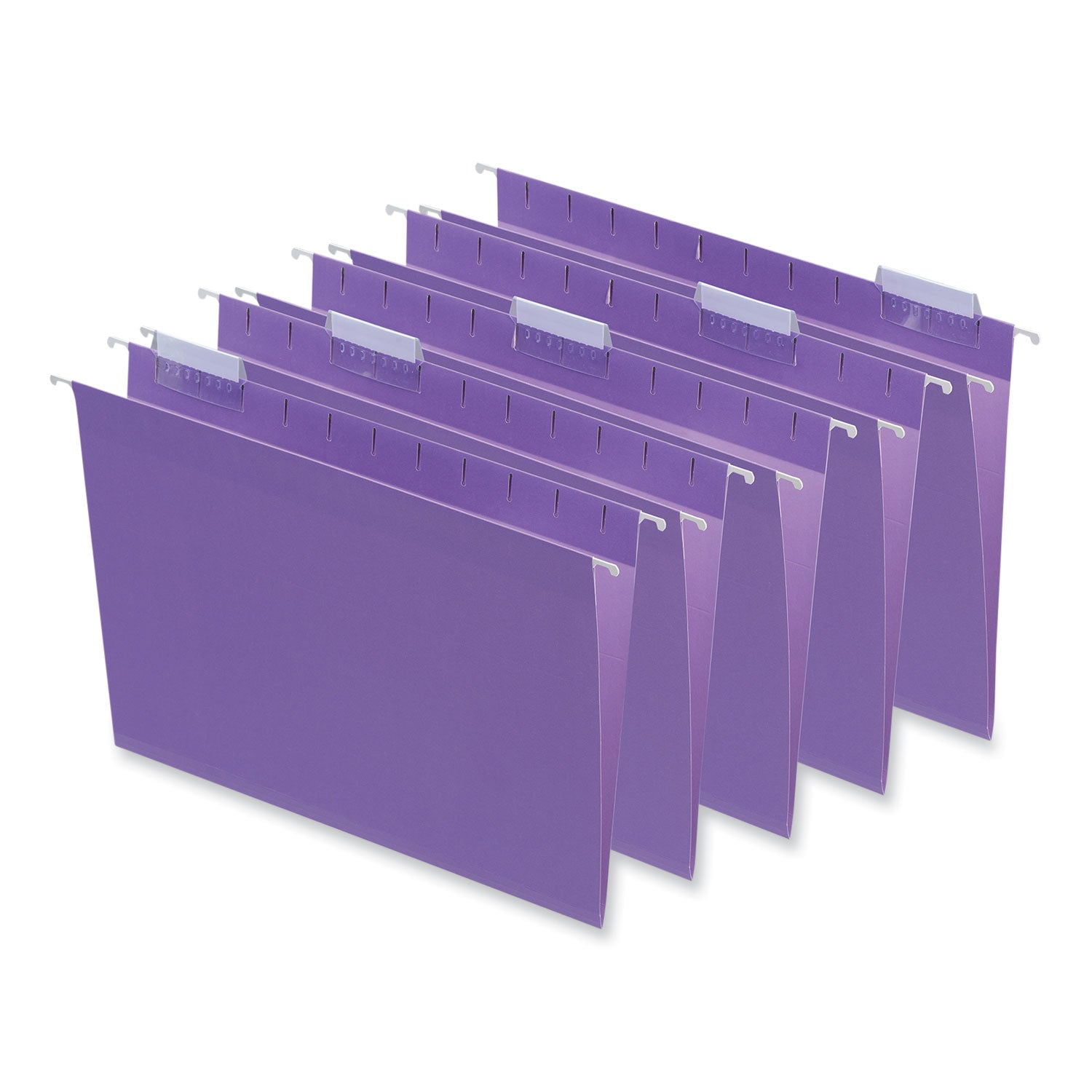 Universal® Deluxe Bright Color Hanging File Folders, Letter Size, 1/5-Cut Tabs, Violet, 25/Box