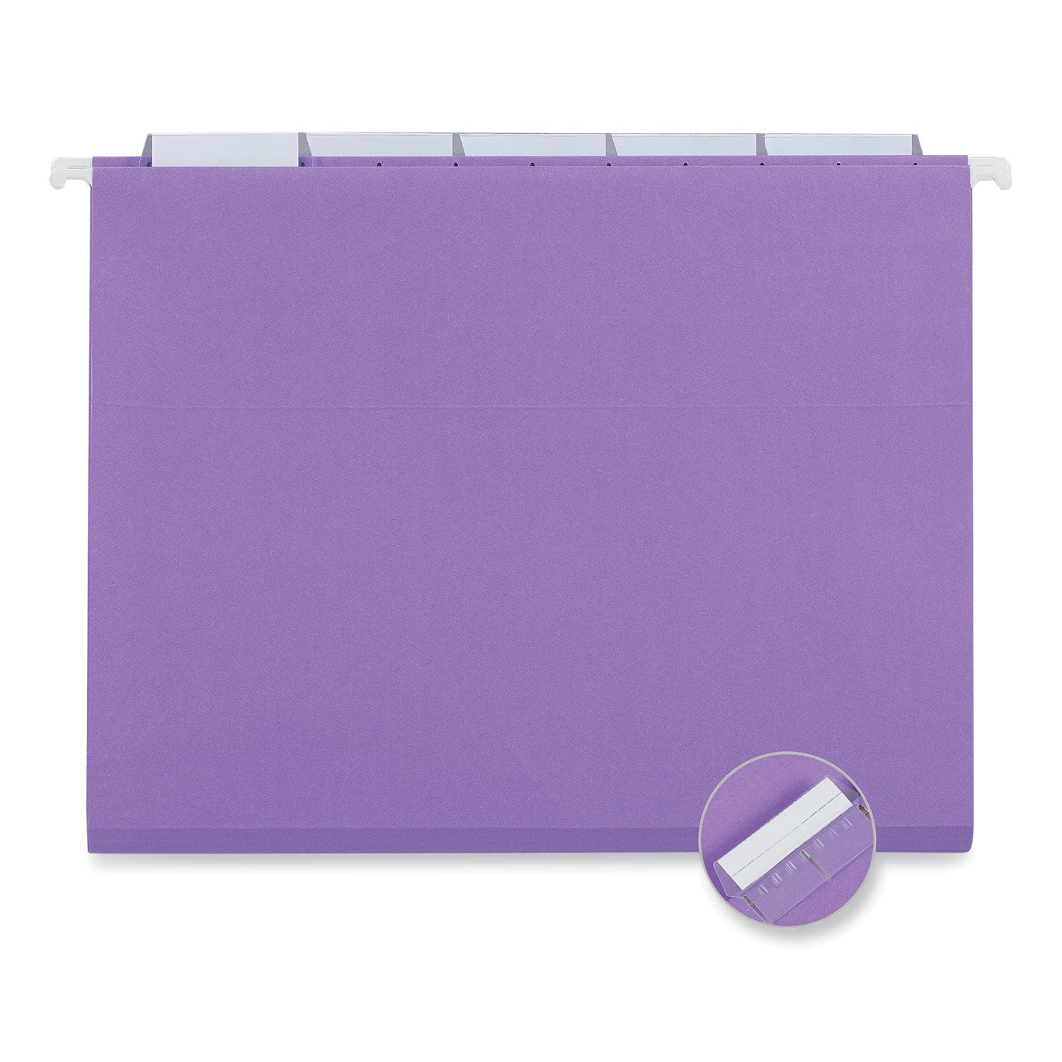 Universal® Deluxe Bright Color Hanging File Folders, Letter Size, 1/5-Cut Tabs, Violet, 25/Box