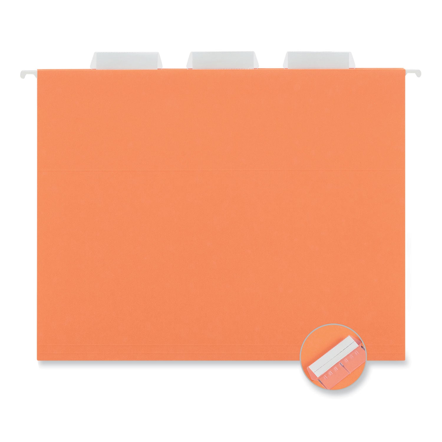 Universal® Deluxe Bright Color Hanging File Folders, Letter Size, 1/5-Cut Tabs, Orange, 25/Box