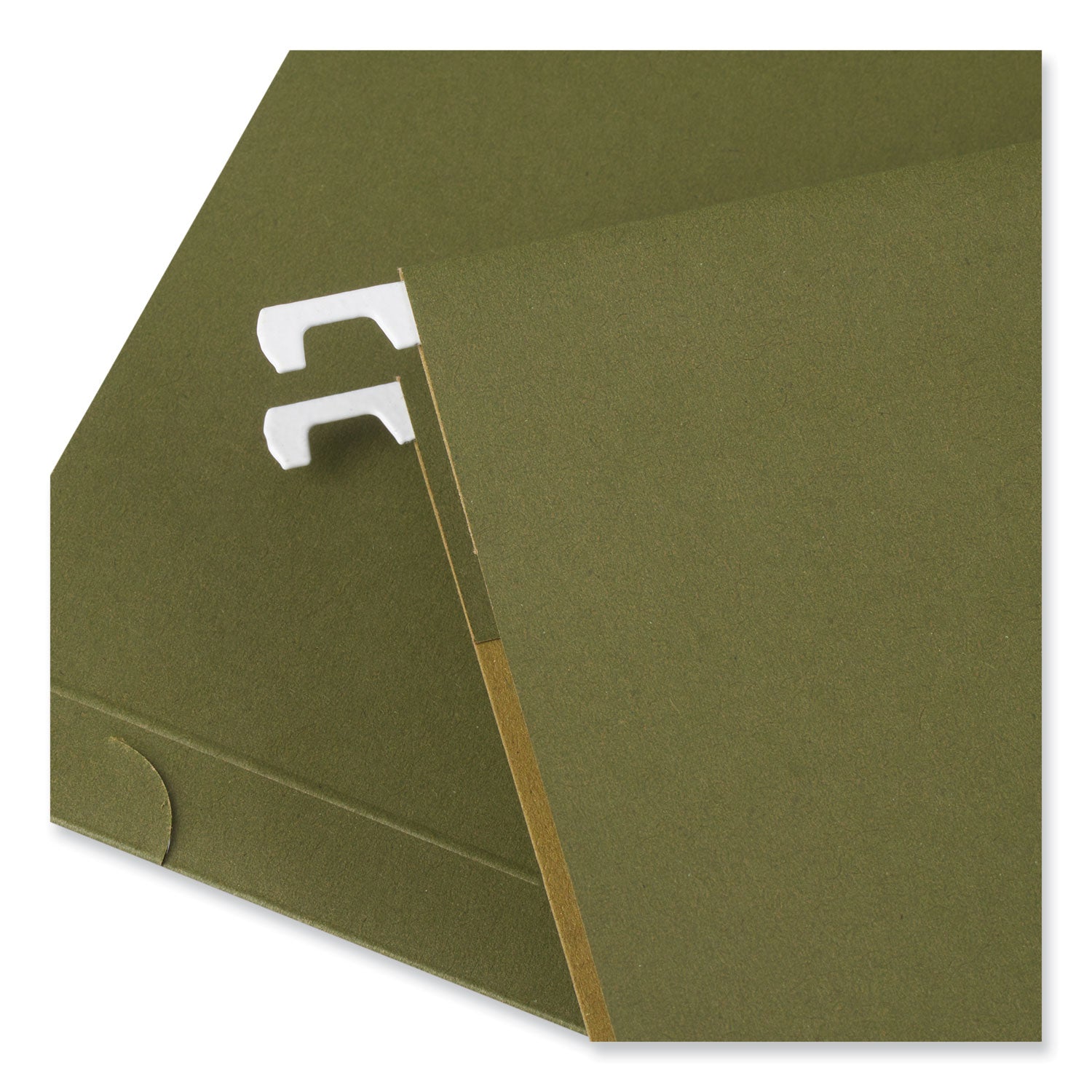 Universal® Box Bottom Hanging File Folders, 1" Capacity, Letter Size, 1/5-Cut Tabs, Standard Green, 25/Box