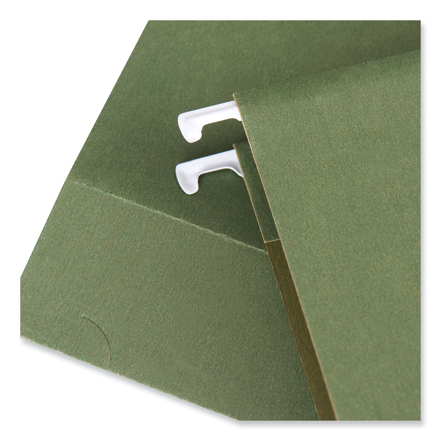 Universal® Box Bottom Hanging File Folders, 2" Capacity, Letter Size, 1/5-Cut Tabs, Standard Green, 25/Box