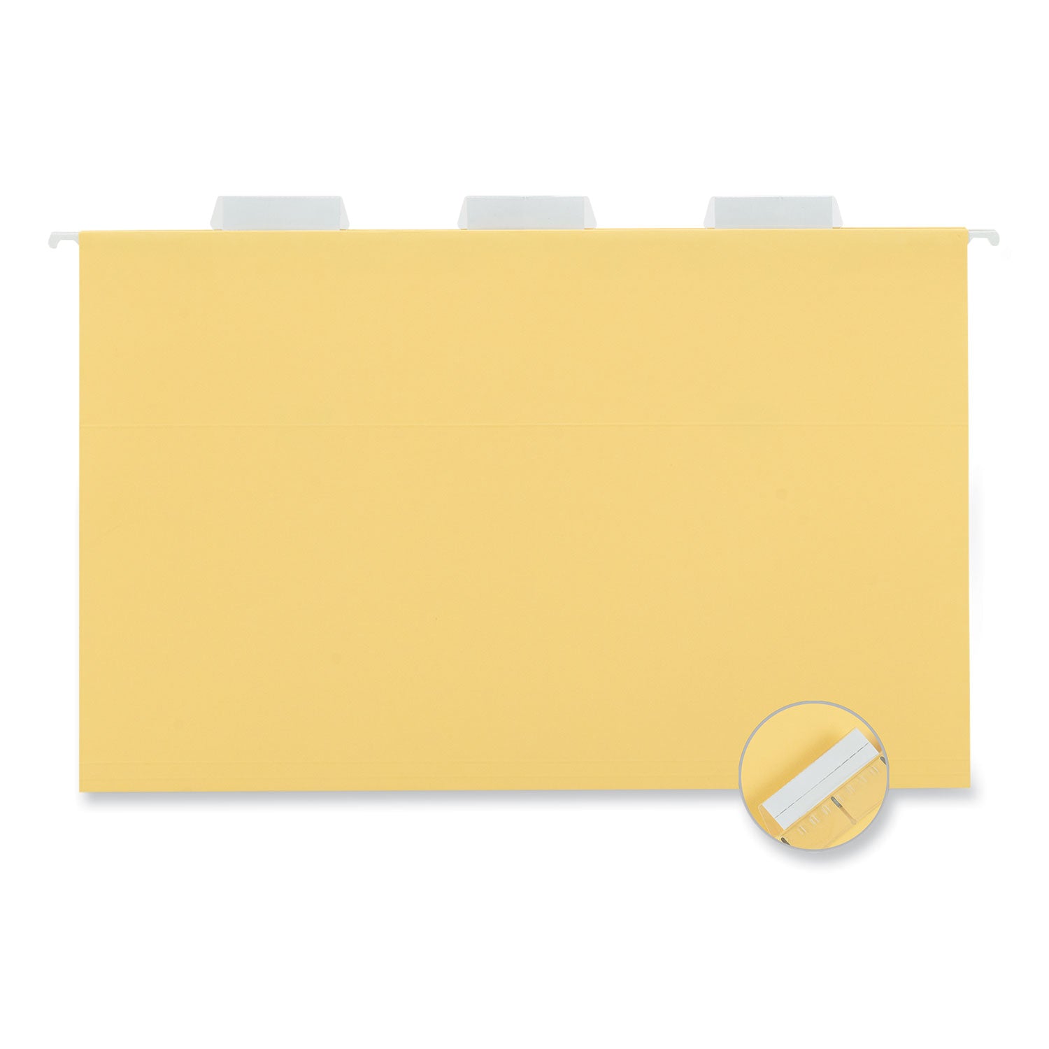 Universal® Deluxe Bright Color Hanging File Folders, Legal Size, 1/5-Cut Tabs, Yellow, 25/Box