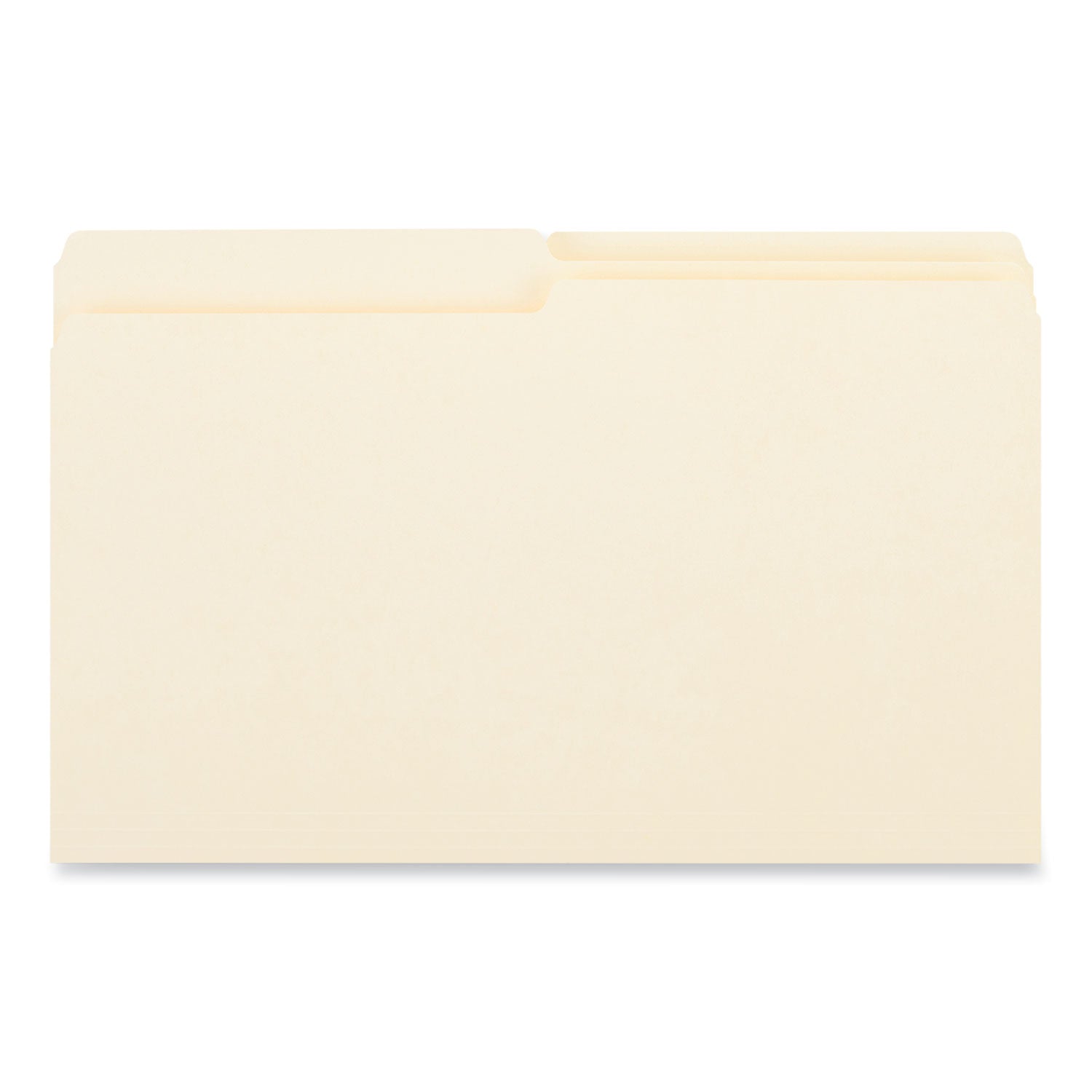 Universal® Top Tab File Folders, 1/2-Cut Tabs: Assorted, Legal Size, 0.75" Expansion, Manila, 100/Box