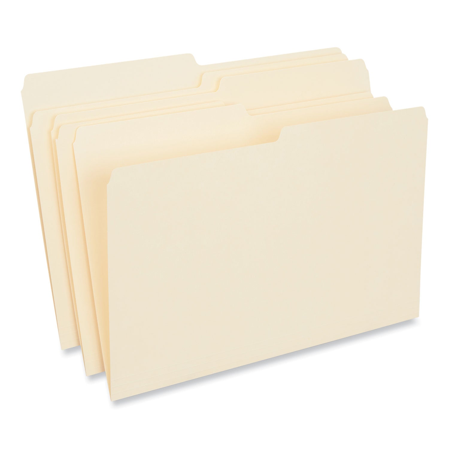 Universal® Top Tab File Folders, 1/2-Cut Tabs: Assorted, Legal Size, 0.75" Expansion, Manila, 100/Box