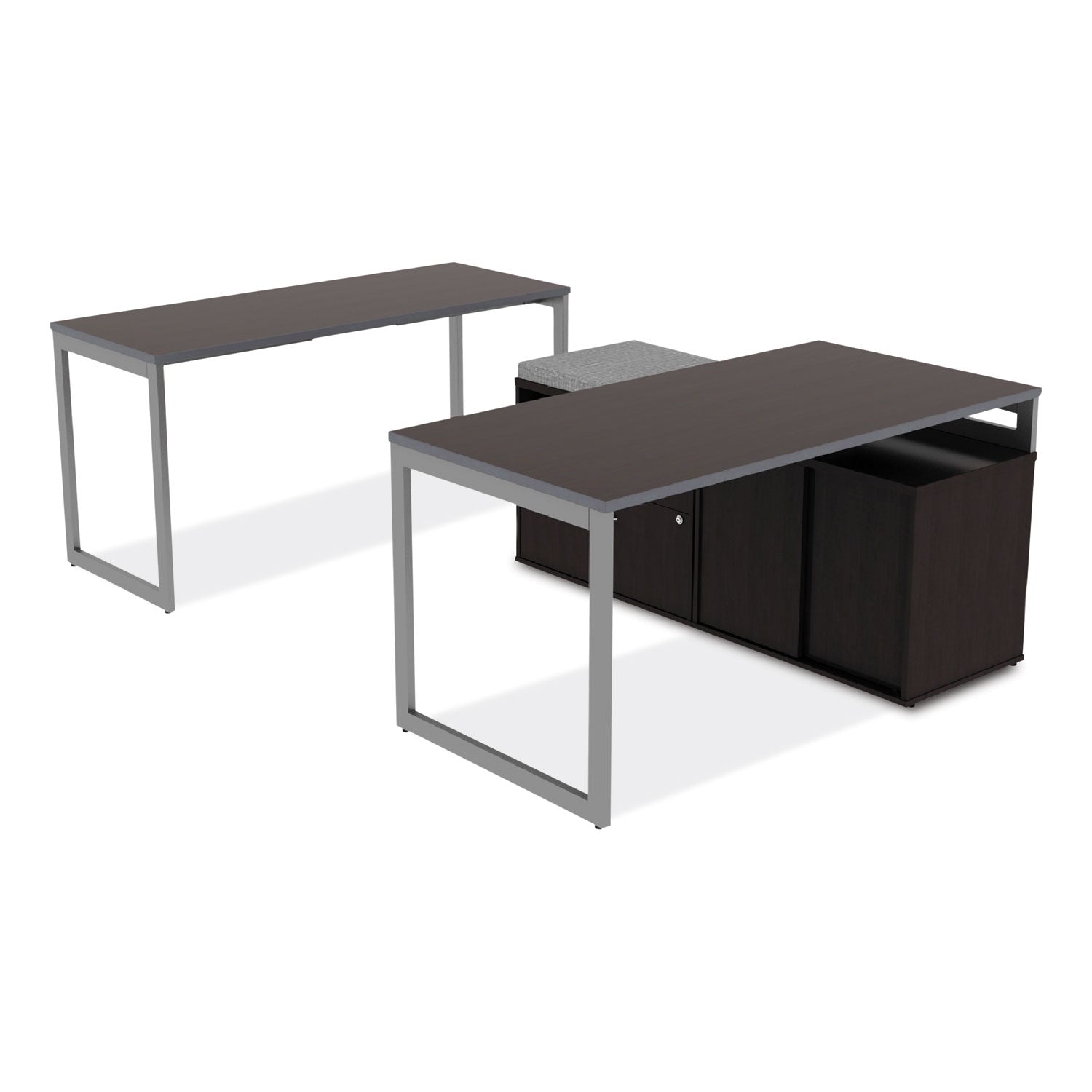 Alera® Alera Open Office Desk Series Low File Cabinet Credenza, 2-Drawer: Pencil/File,Legal/Letter,1 Shelf,Espresso,29.5x19.13x22.88