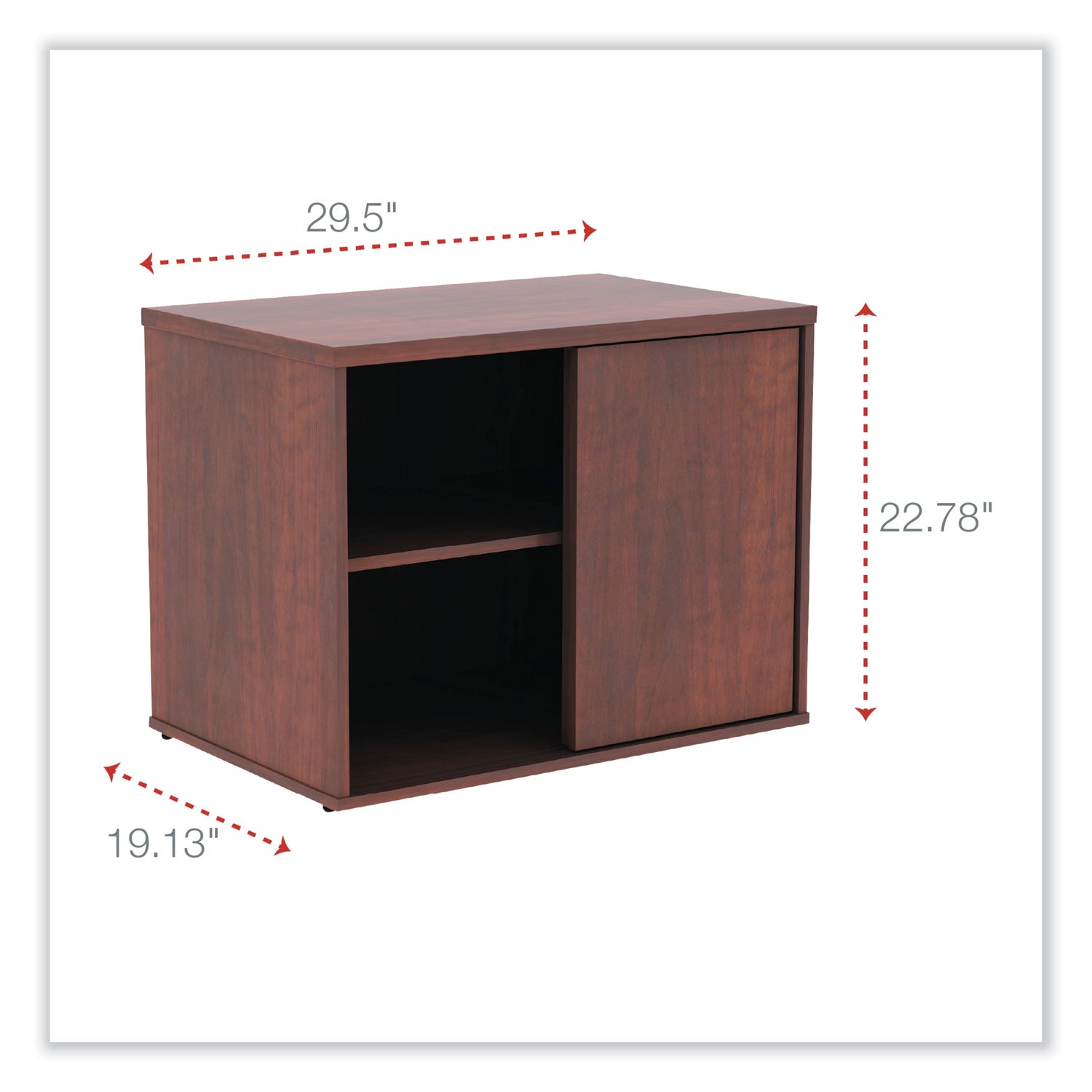 Alera® Alera Open Office Low Storage Cabinet Credenza, 29.5 x 19.13 x 22.78, Cherry