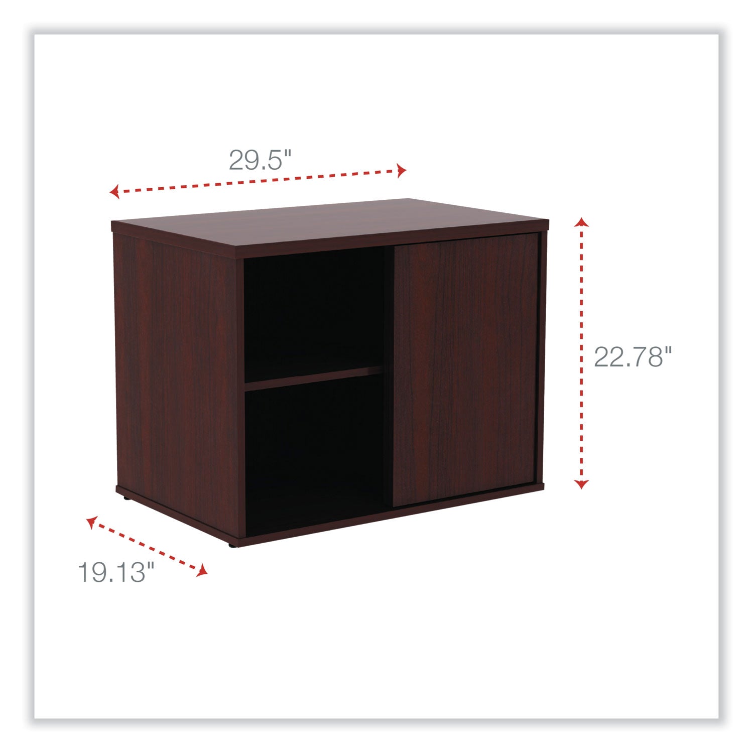 Alera® Alera Open Office Low Storage Cab Cred, 29.5w x 19.13d x 22.78h, Mahogany