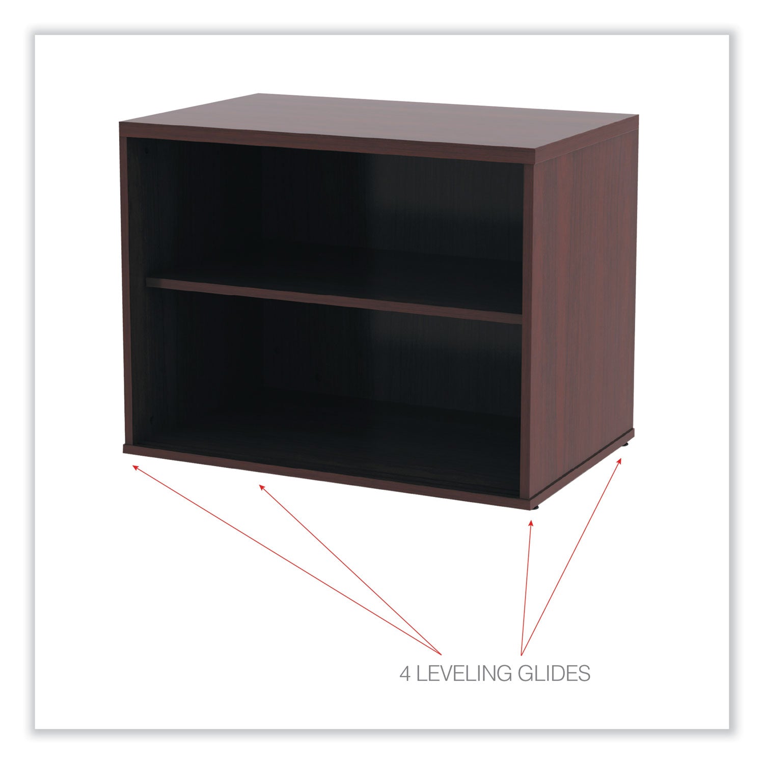 Alera® Alera Open Office Low Storage Cab Cred, 29.5w x 19.13d x 22.78h, Mahogany