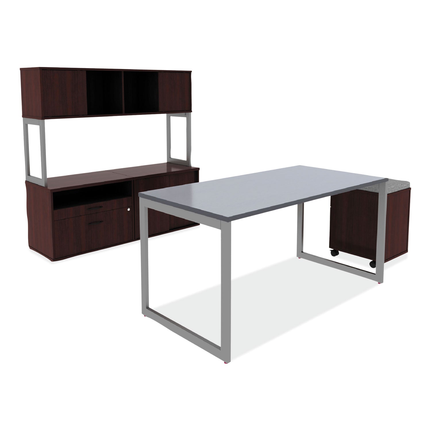 Alera® Alera Open Office Low Storage Cab Cred, 29.5w x 19.13d x 22.78h, Mahogany