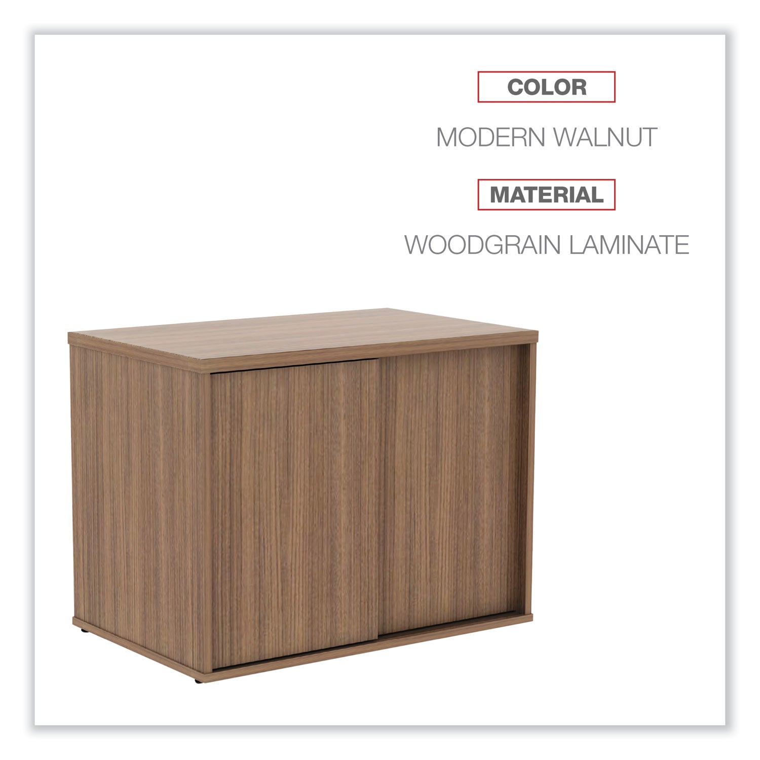 Alera® Alera Open Office Low Storage Cabinet Credenza, 29.5 x 19.13 x 22.78, Walnut