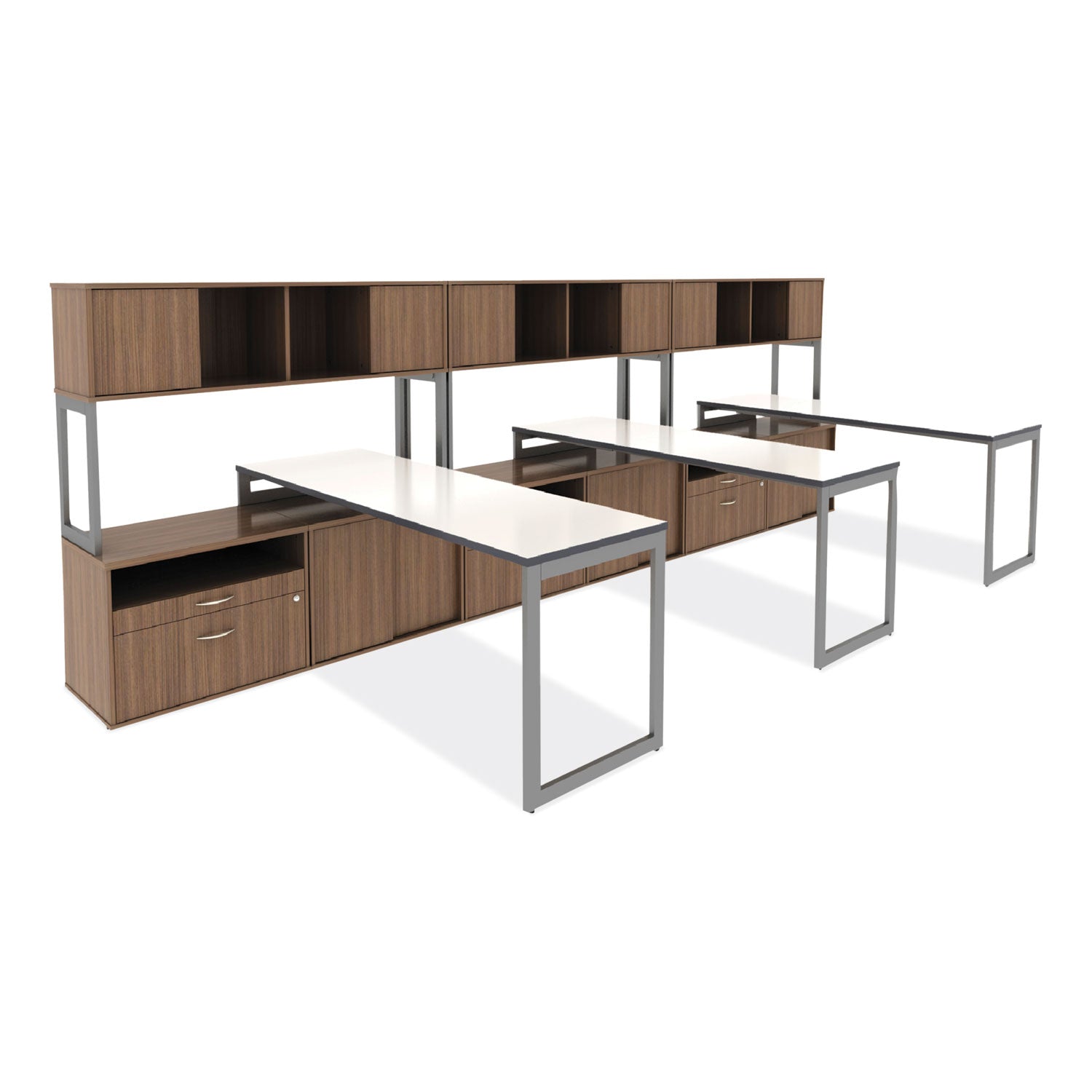 Alera® Alera Open Office Low Storage Cabinet Credenza, 29.5 x 19.13 x 22.78, Walnut