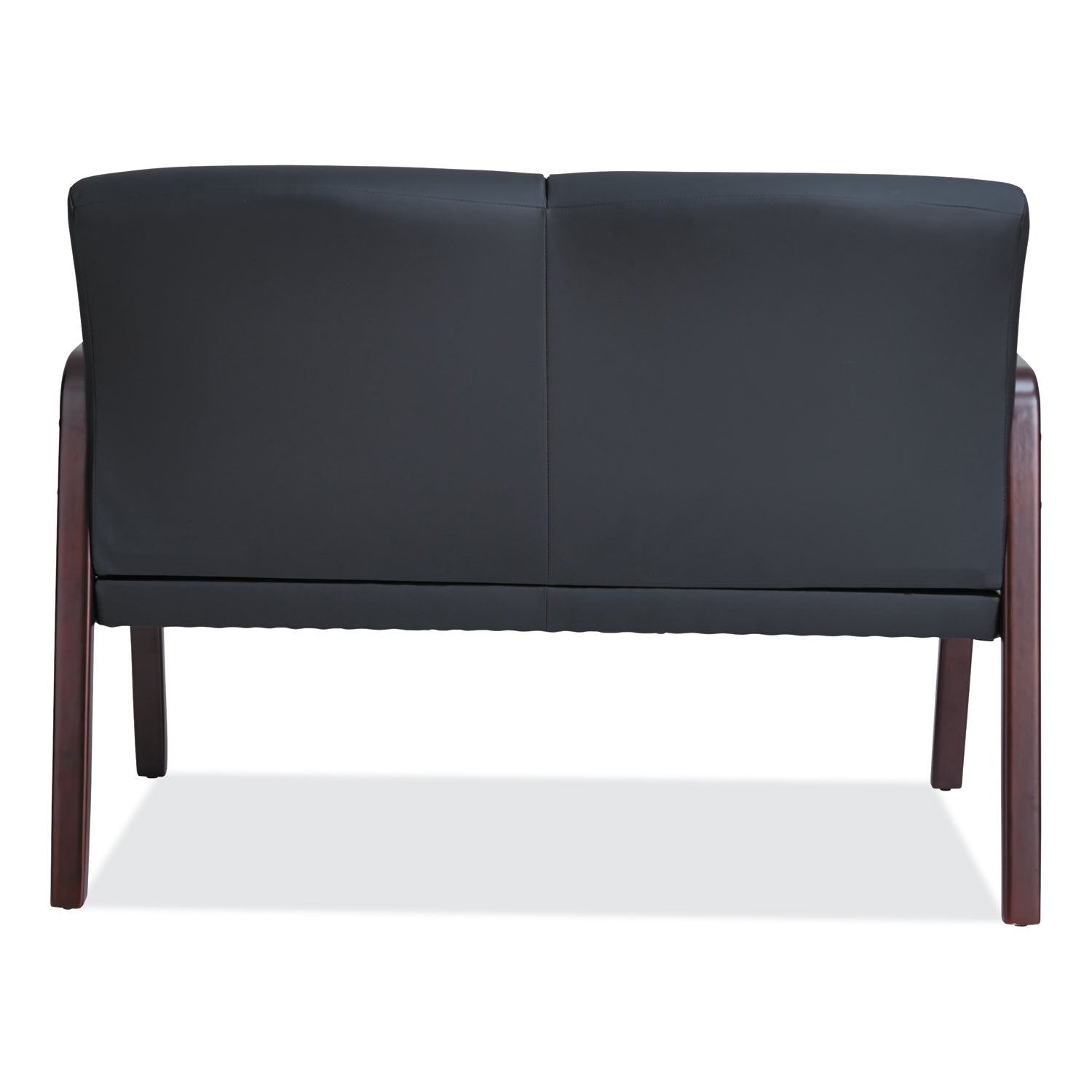 Alera® Alera Reception Lounge Series Wood Loveseat, 44.88w x 26.13d x 33h, Black/Mahogany