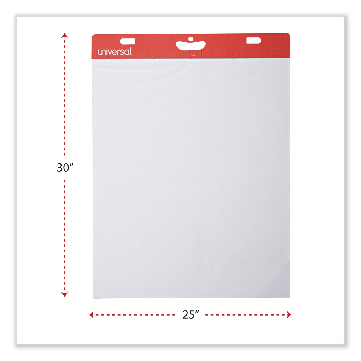 Universal® Self-Stick Easel Pad, Unruled, 25 x 30, White, 30 Sheets, 2/Carton