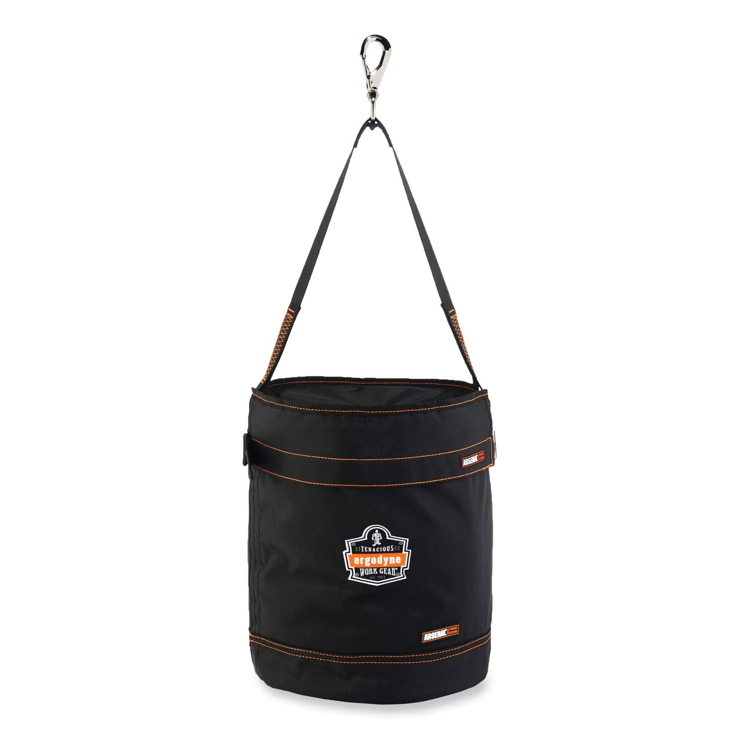 Ergodyne® Arsenal 5970T Swiveling Hook Nylon Hoist Bucket + Top, 100 lb, Black