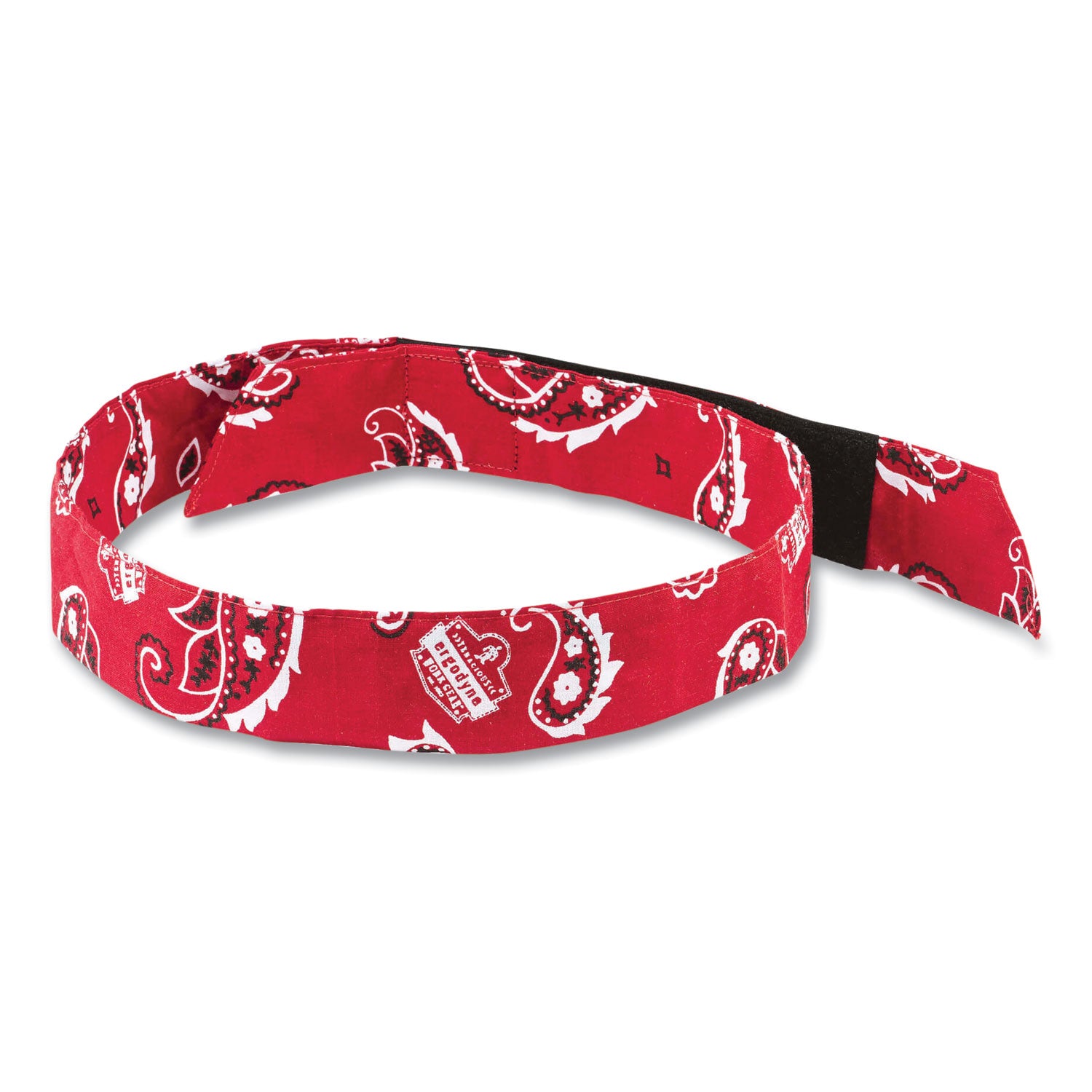 Chill-Its 6705 Cooling Embedded Polymers Hook and Loop Bandana Headband, One Size Fits Most, Red Western