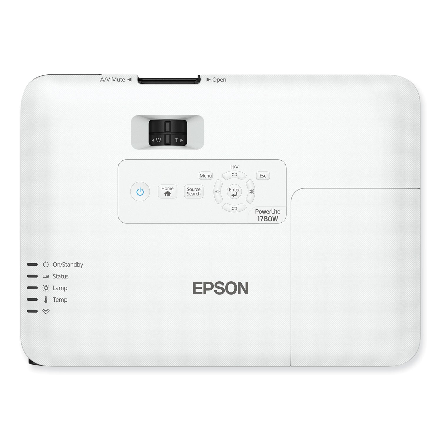 Epson® PowerLite 1780W Wireless WXGA 3LCD Projector, 3,000 lm, 1280 x 800 Pixels, 1.2x Zoom