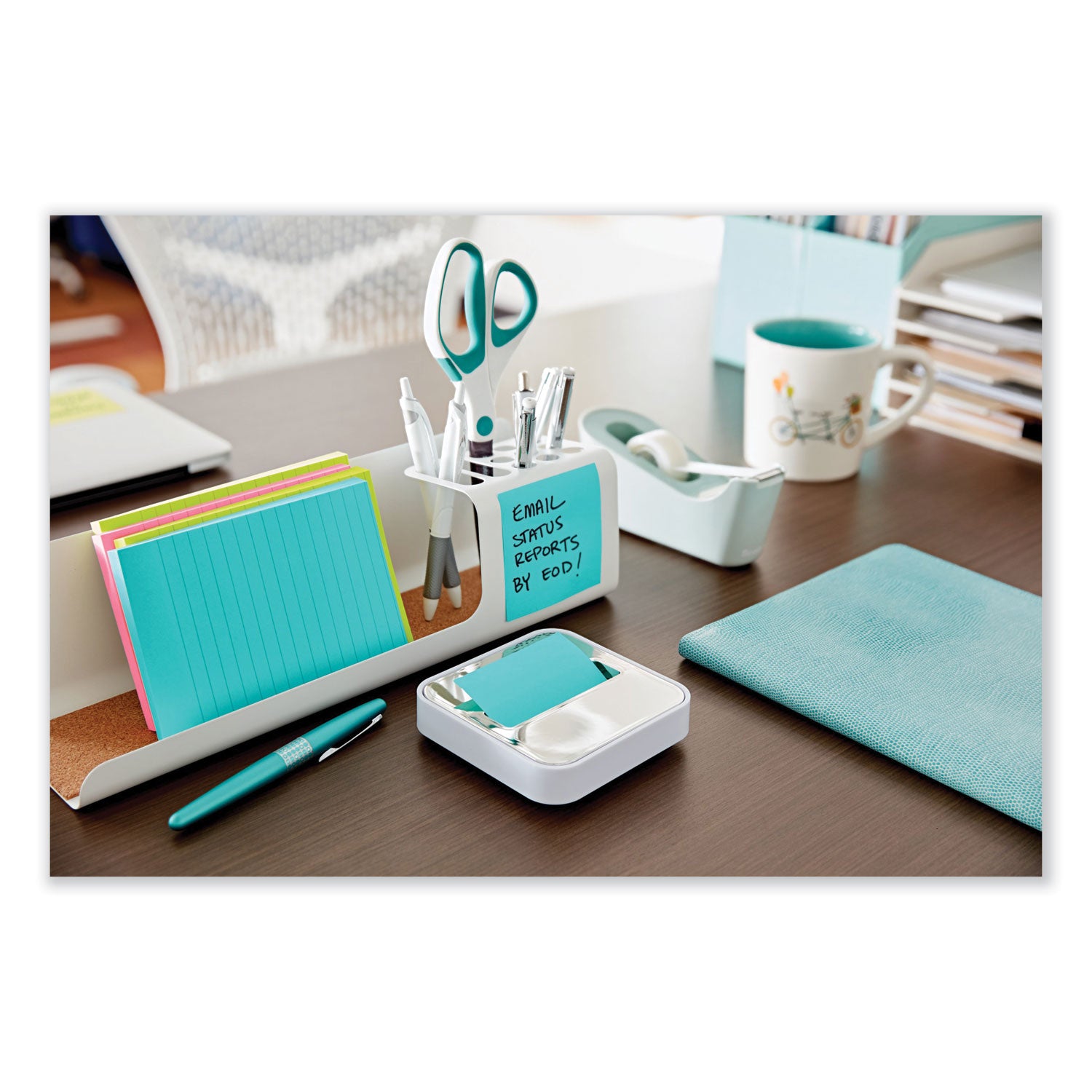 Post-it® Pop-up Notes Super Sticky Steel Top Dispenser, For 3 x 3 Pads, White/Steel