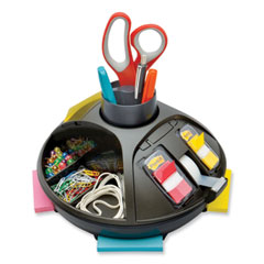 3M/COMMERCIAL TAPE DIV. Rotary Self-Stick Notes Dispenser, 14 Compartments, Plastic, 10" Diameter x 6"h, Black - Flipcost