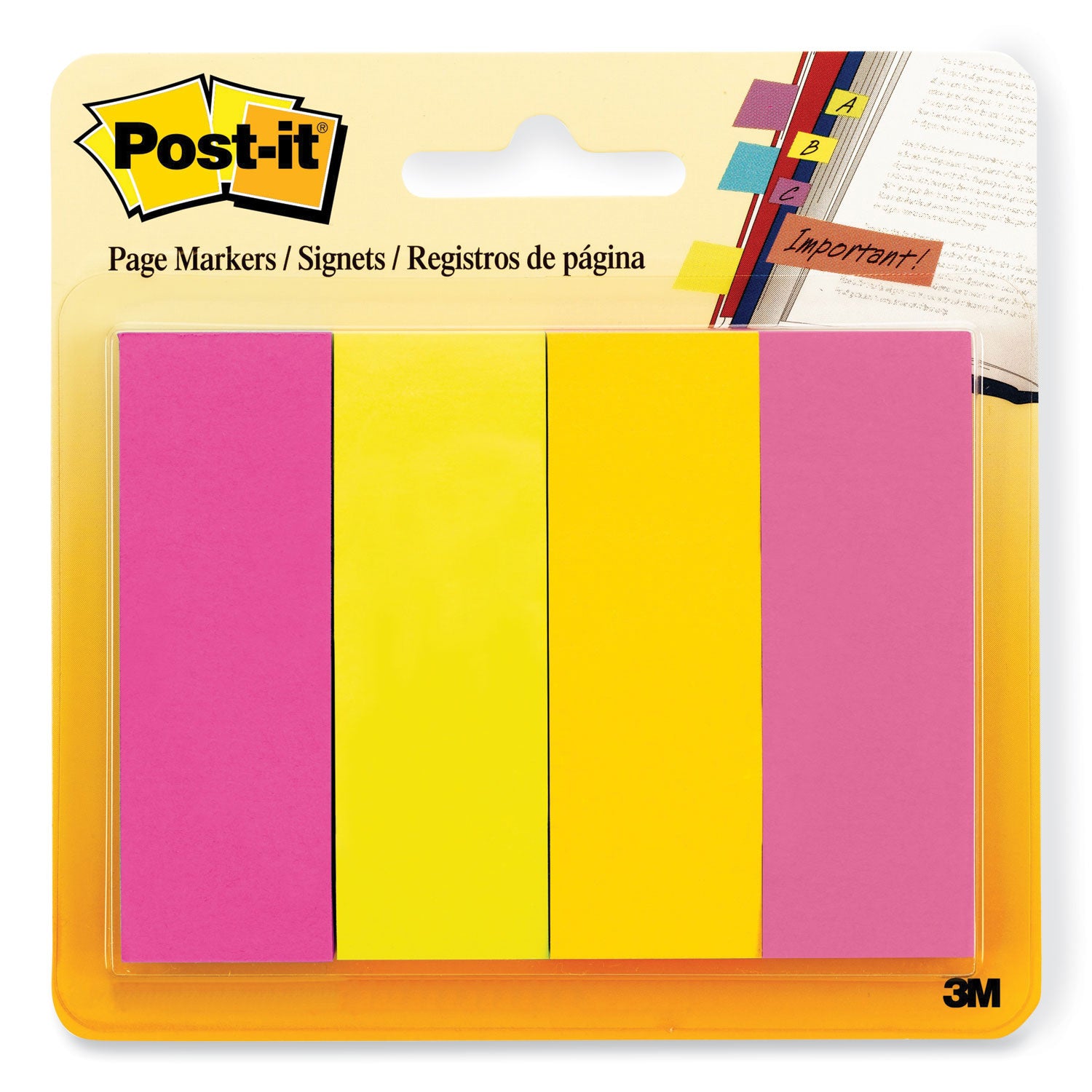 Page Flag Markers, Assorted Brights, 50 Flags/Pad, 4 Pads/Pack