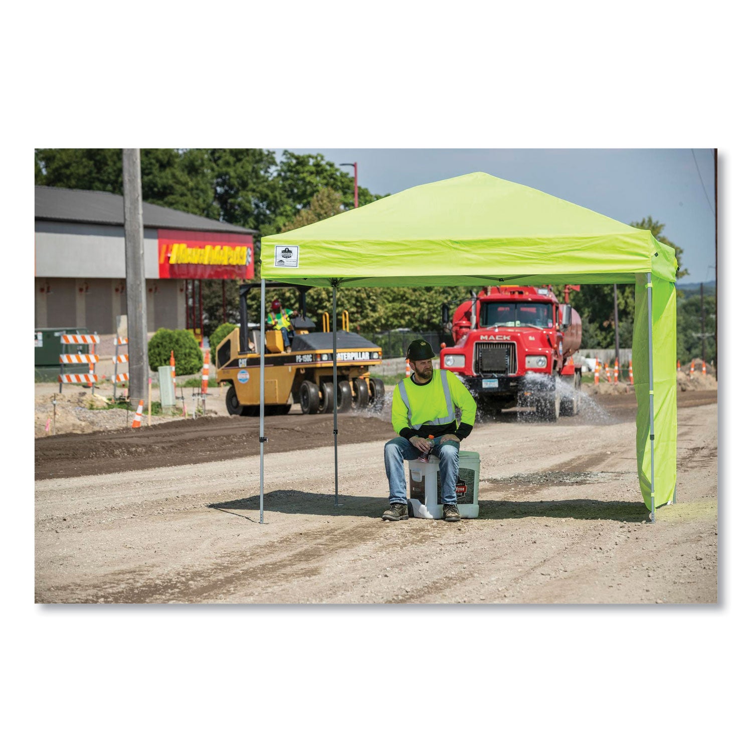 Ergodyne® Shax 6010C Replacement Pop-Up Tent Canopy for 6010, 10 ft x 10 ft, Polyester, Lime