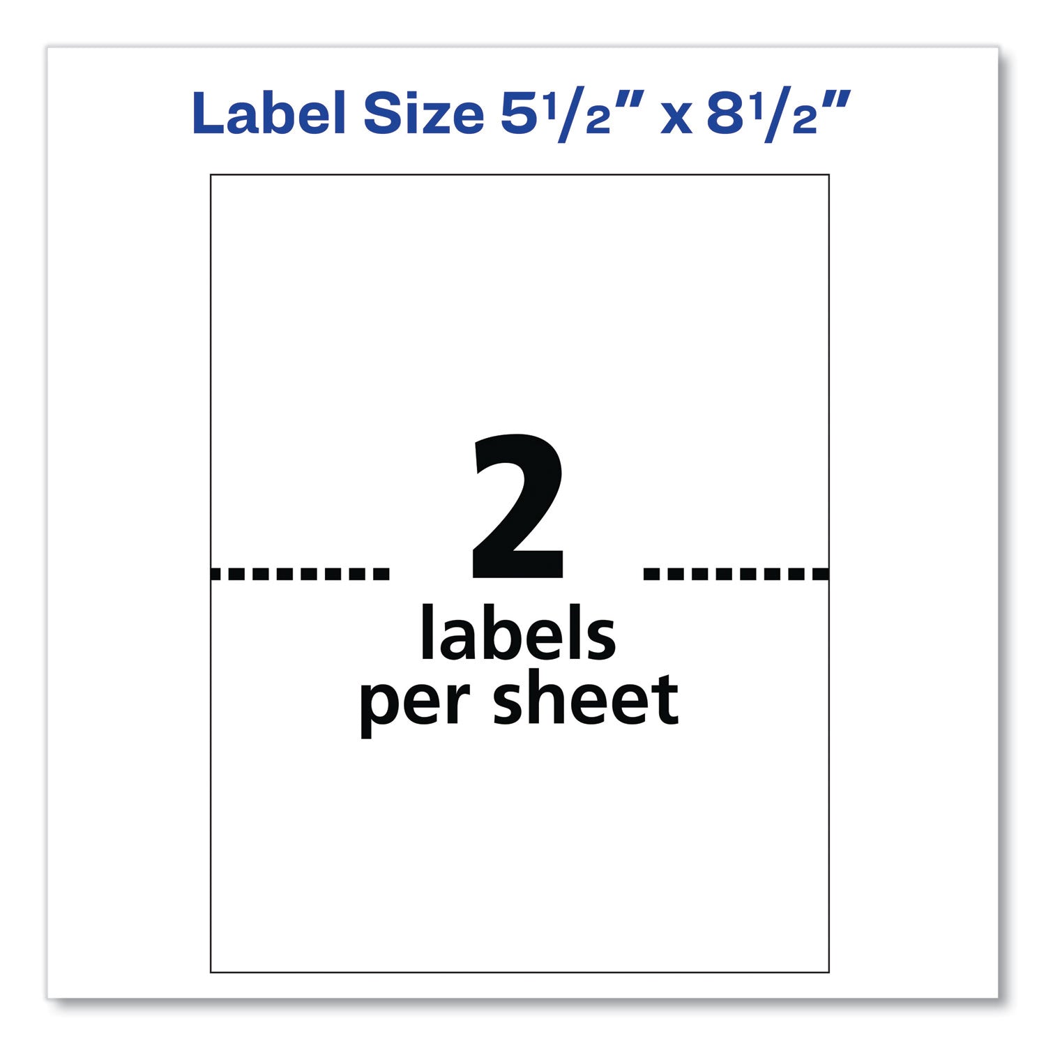 Avery® Shipping Labels with TrueBlock Technology, Inkjet Printers, 5.5 x 8.5, White, 2 Labels/Sheet, 100 Sheets/Pack, 2 Packs