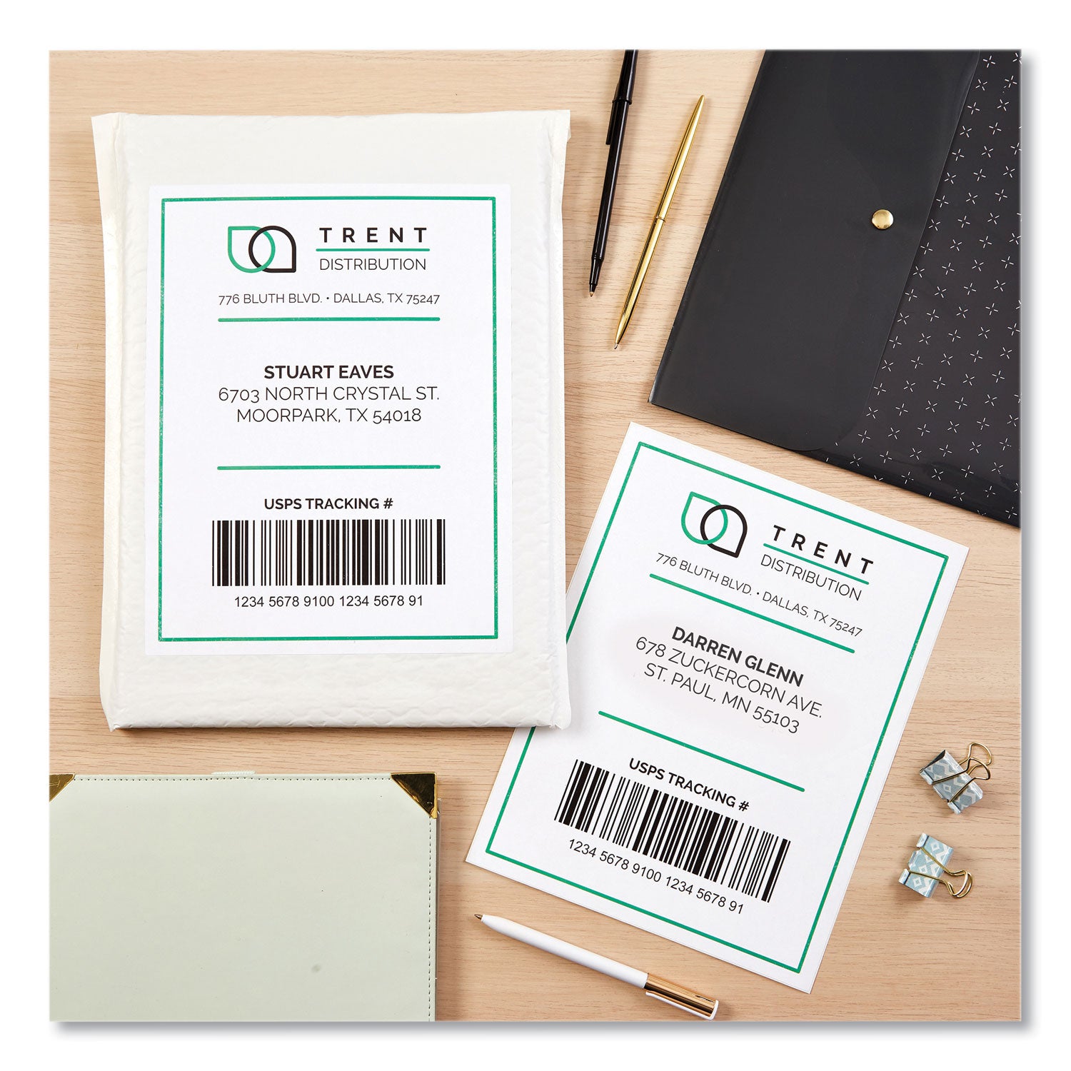 Avery® Shipping Labels with TrueBlock Technology, Inkjet Printers, 5.5 x 8.5, White, 2 Labels/Sheet, 100 Sheets/Pack, 2 Packs