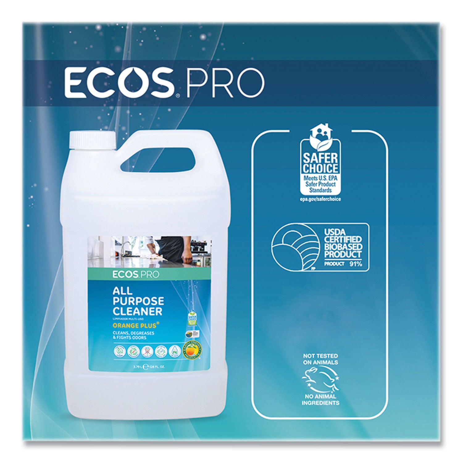 ECOS® PRO Orange Plus All Purpose Cleaner and Degreaser, Citrus Scent, 1 gal Bottle