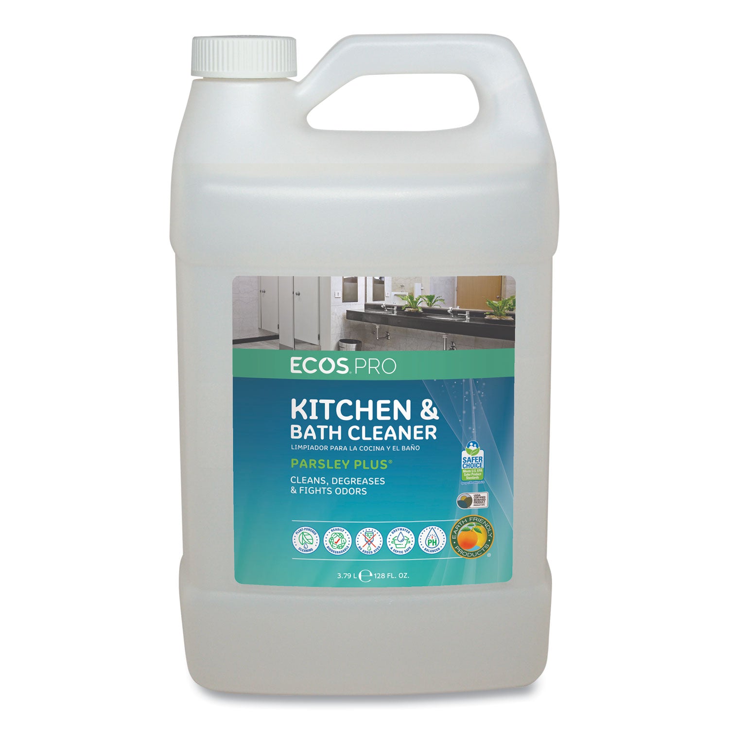 ECOS® PRO Parsley Plus All-Purpose Kitchen and Bathroom Cleaner, Herbal Scent, 1 gal Bottle