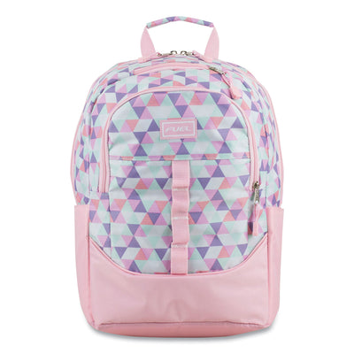 Geometric Backpack, Fits Device Up to 15.9", 12.5 x 7.63 x 18, Pink/Purple Flipcost Flipcost