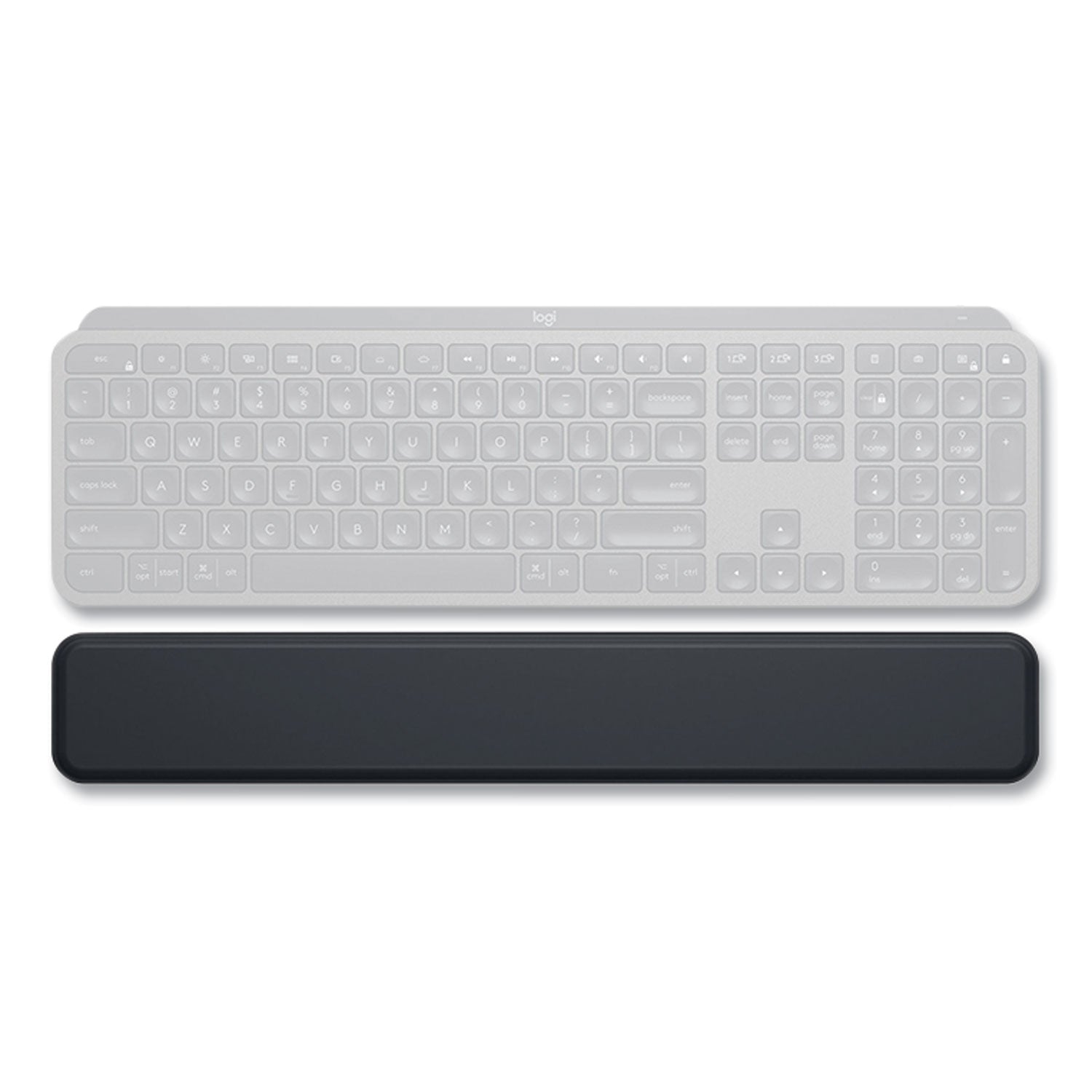 Logitech® MX Foam Non-Skid Palm Rest, 16.54 x 2.52, Gray