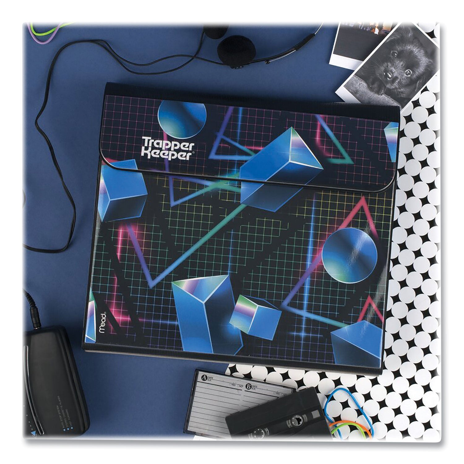 Mead® Trapper Keeper 3-Ring Pocket Binder, 1" Capacity, 11.25 x 12.19, Shapes