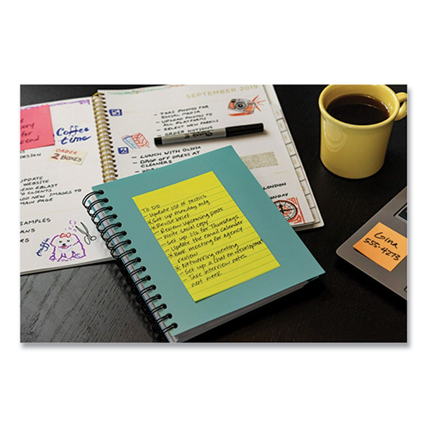 Pads in Supernova Neons Collection Colors, Note Ruled, Cabinet Pack, 4" x 6", 90 Sheets/Pad, 24 Pads/Pack Post-it® Notes Super Sticky Flipcost