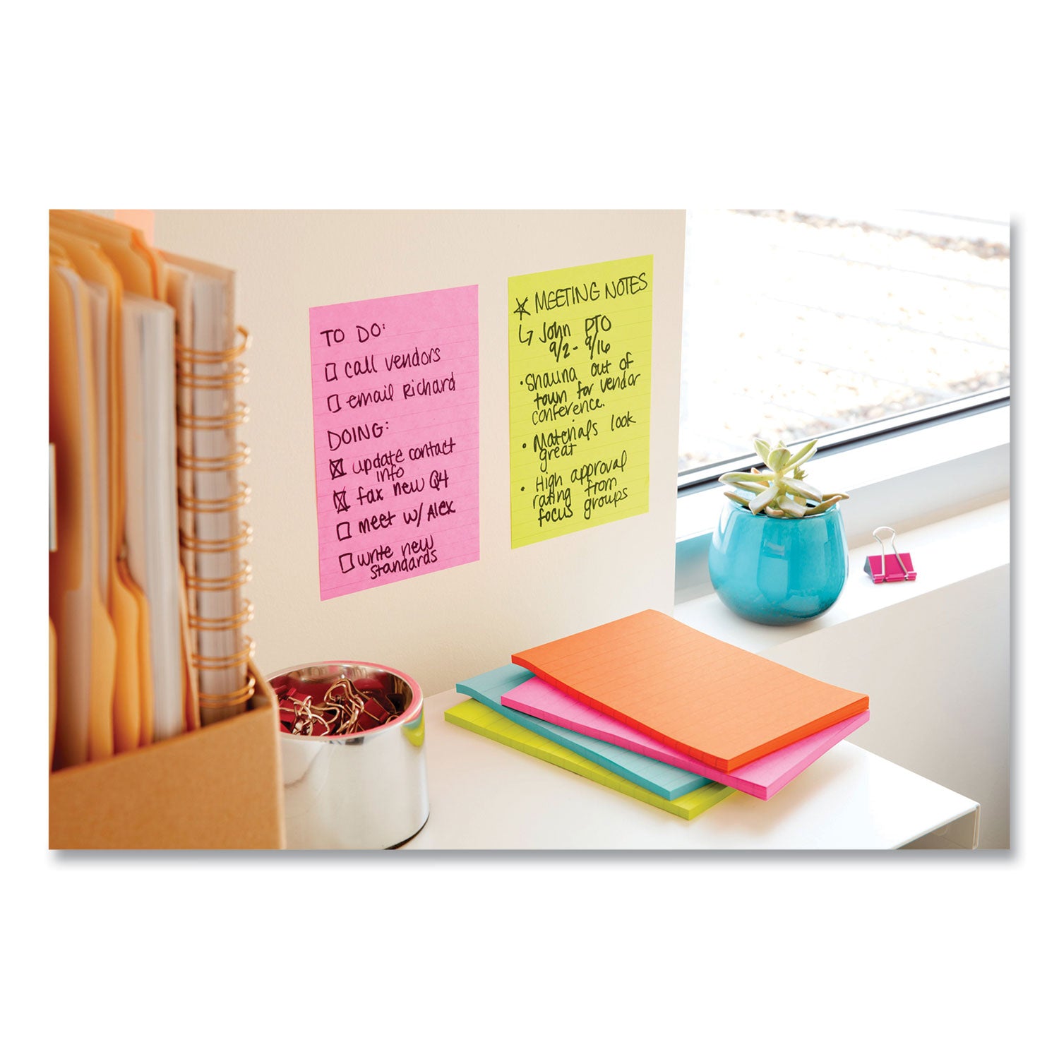 Pads in Supernova Neons Collection Colors, Note Ruled, Cabinet Pack, 4" x 6", 90 Sheets/Pad, 24 Pads/Pack Post-it® Notes Super Sticky Flipcost