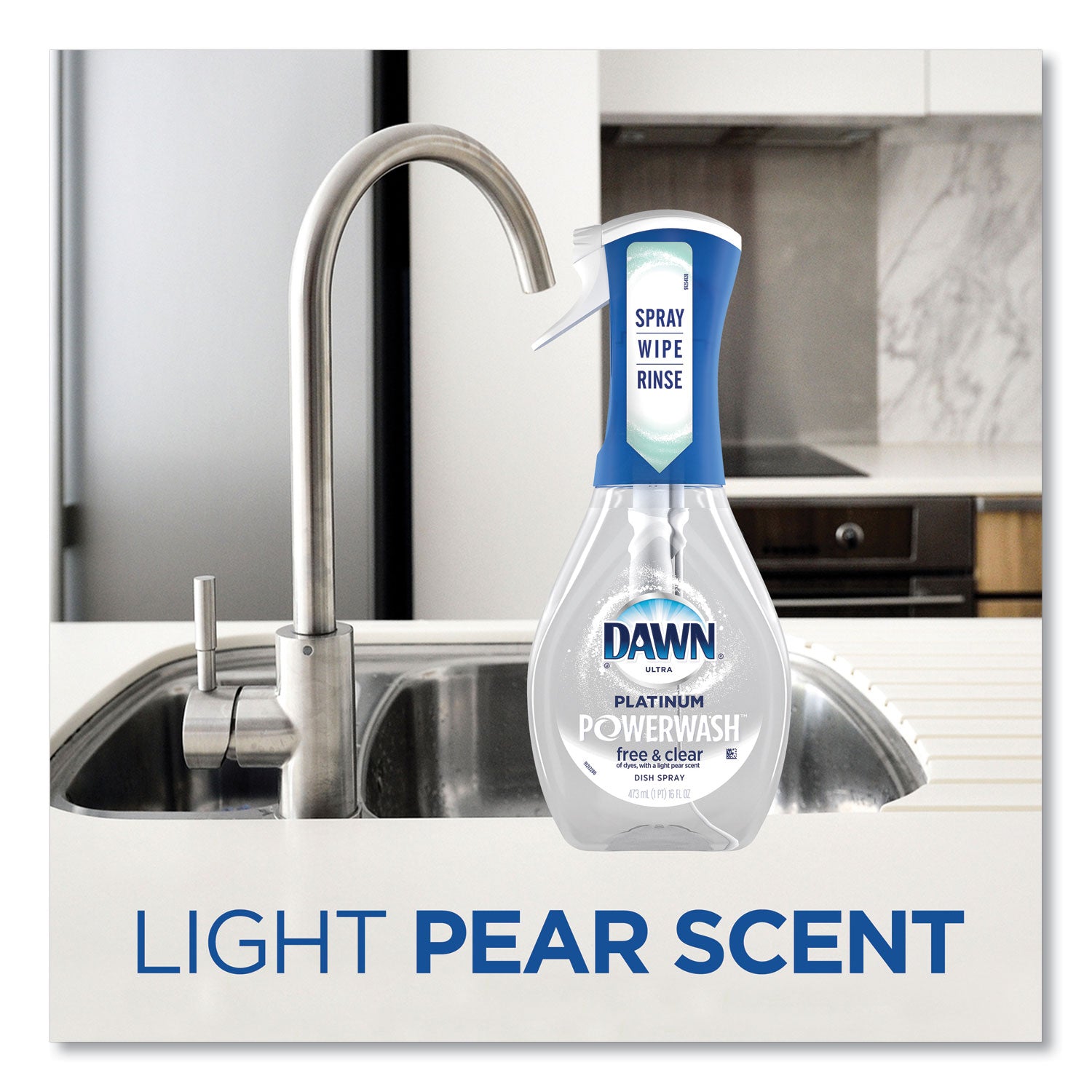 Dawn® Platinum Powerwash Dish Spray, Free & Clear, Unscented, 16 oz Spray Bottle