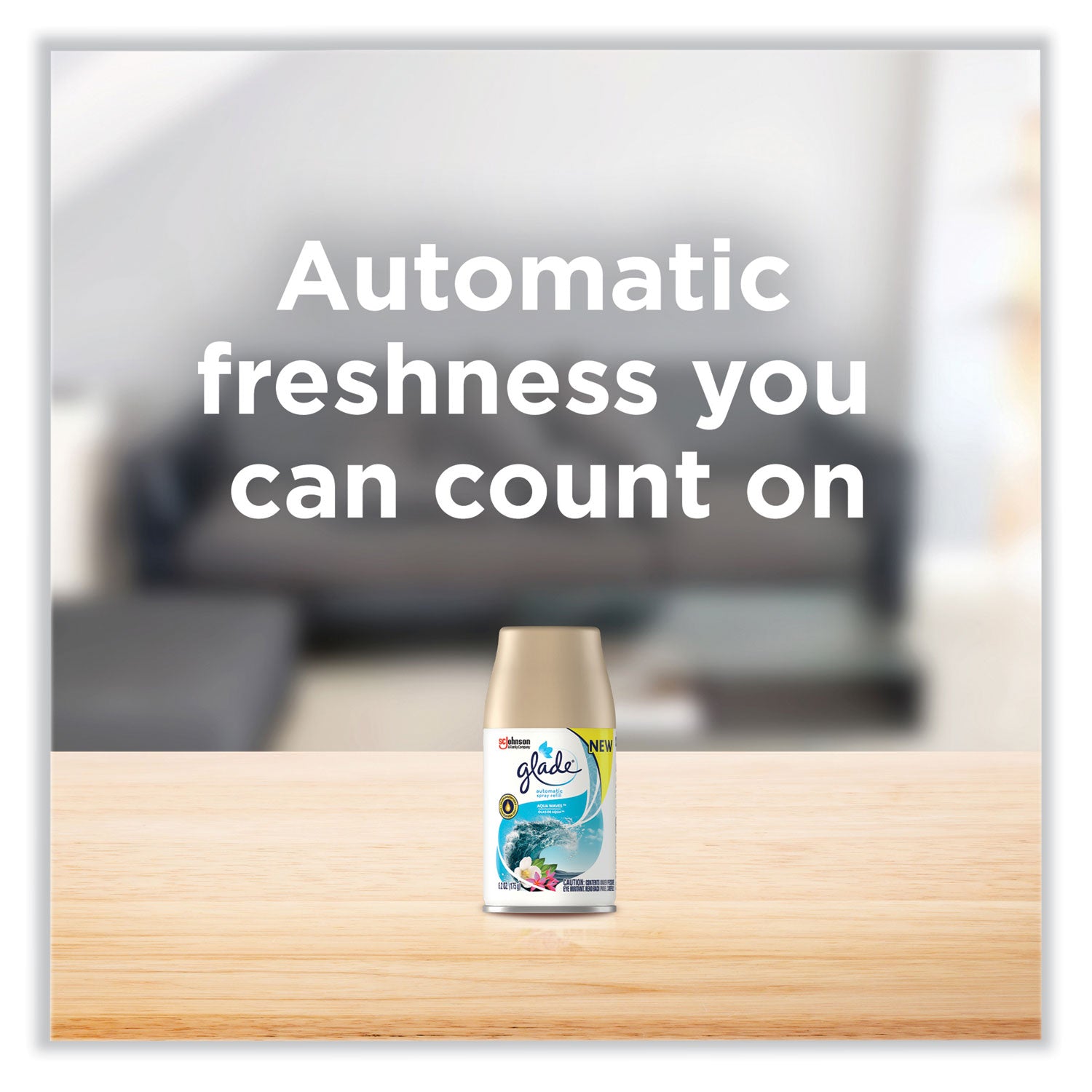 Glade® Automatic Air Freshener, Aqua Waves, 6.2 oz, 4/Carton