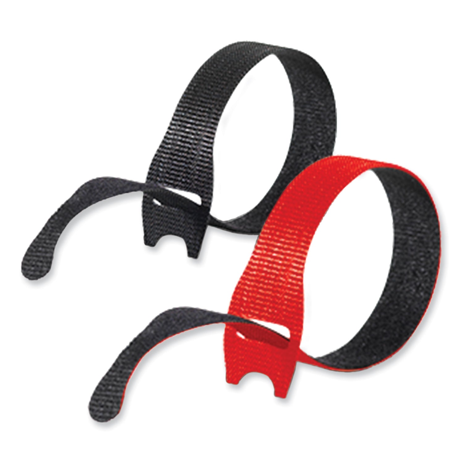 VELCRO® Brand ONE-WRAP Ties and Straps, 0.5" x 8", Black;Red, 100/Pack