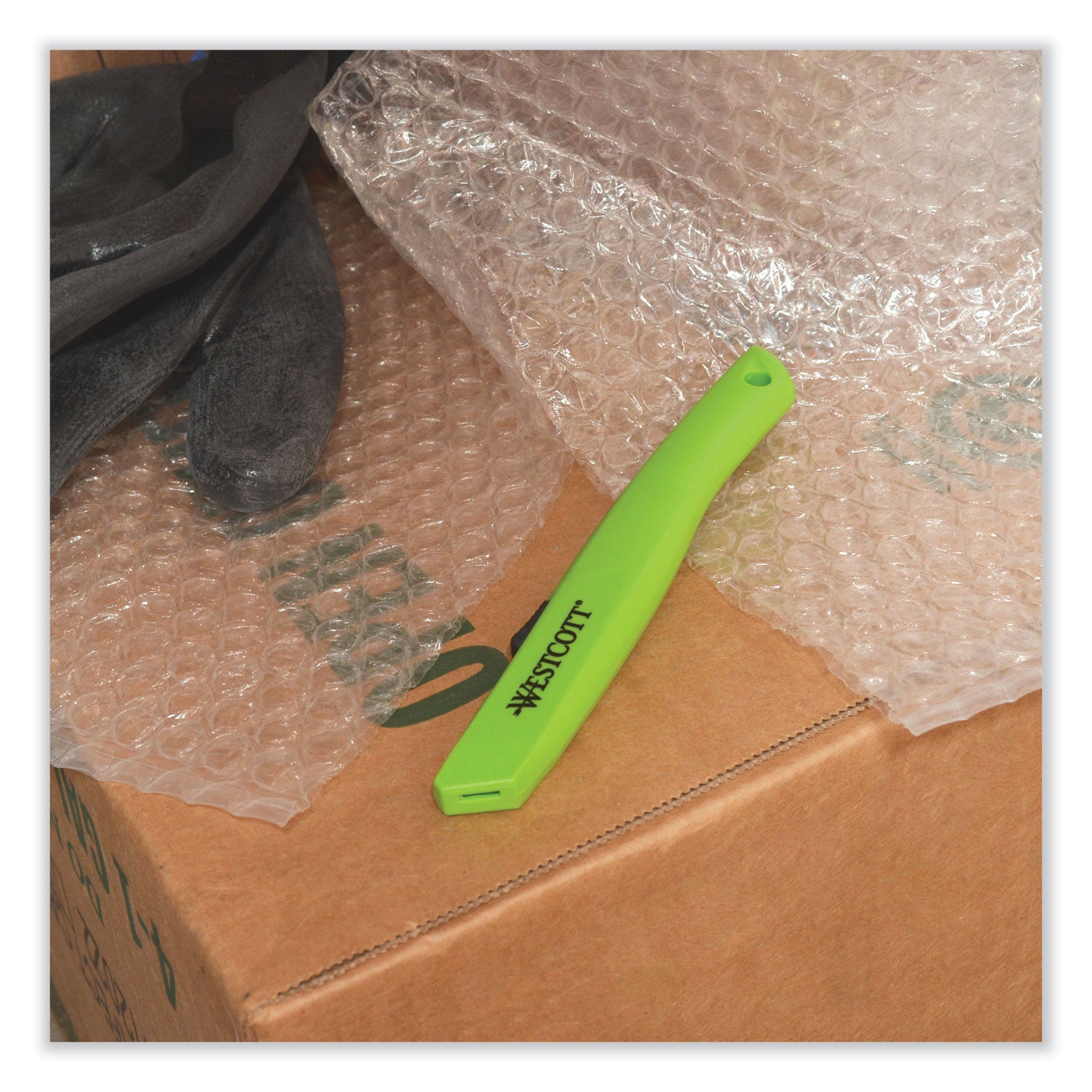 Westcott® Safety Ceramic Blade Box Cutter, 0.5" Blade, 6.15" Plastic Handle, Green