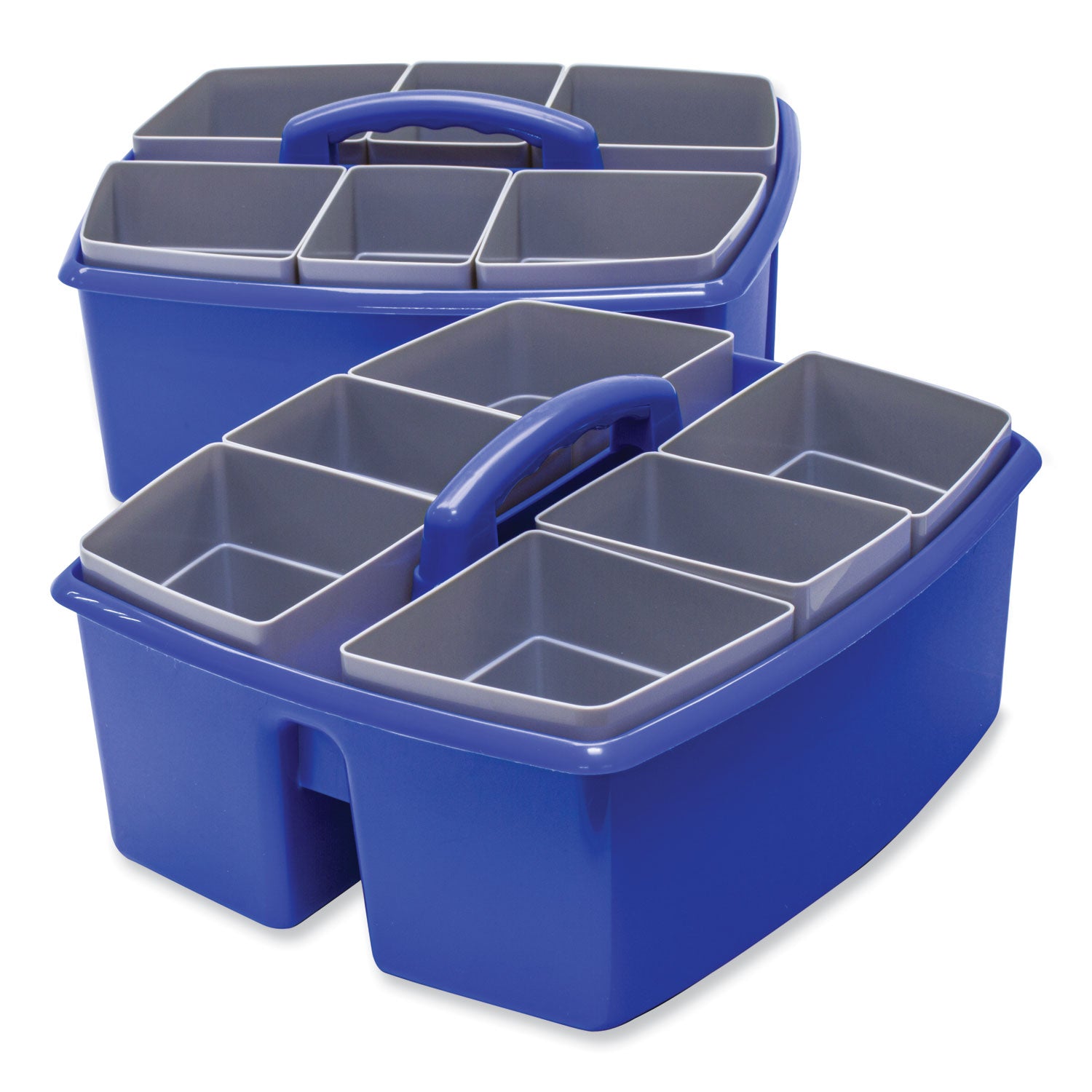 Storex Large Caddy with Sorting Cups, Blue, 2/Carton